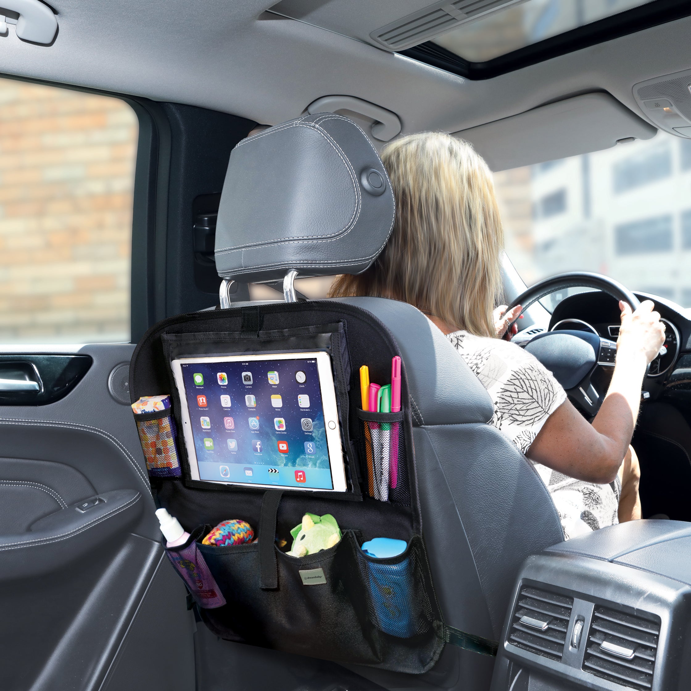 Car Back Seat Tablet Organiser