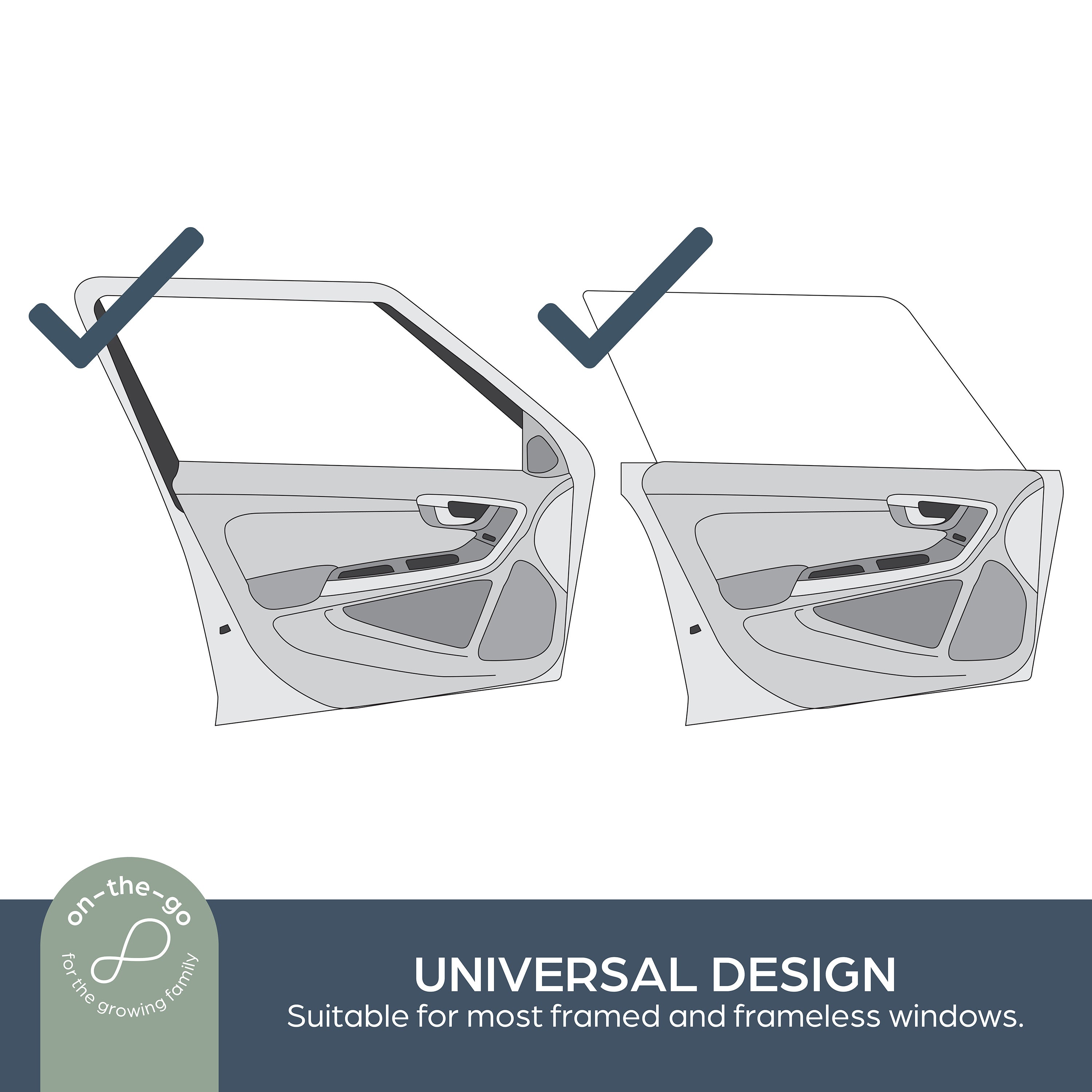 Fit Over Car Window Shade - 2 Pack