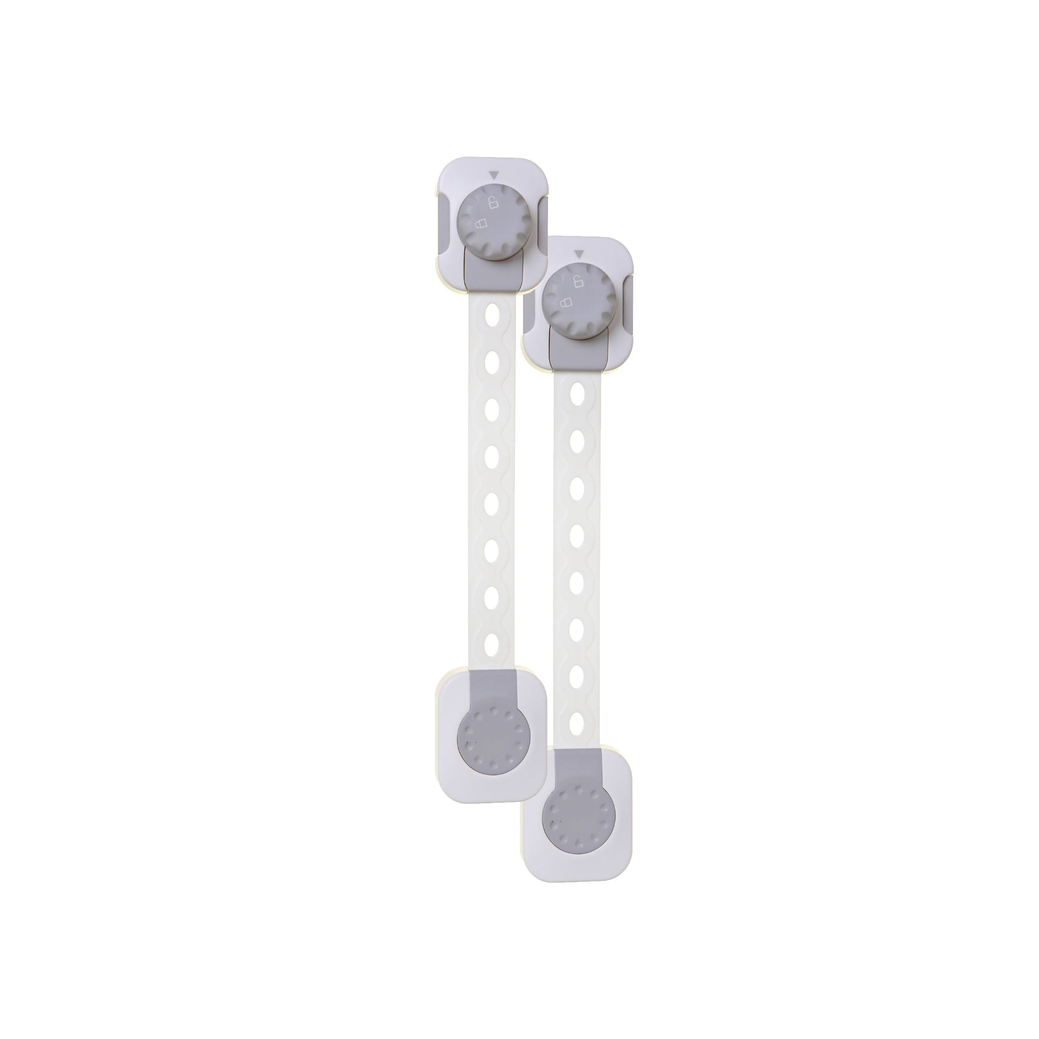 Twist 'N Lock® Multi-Purpose Adjusta-Latch® - 2 Pack, White / Grey