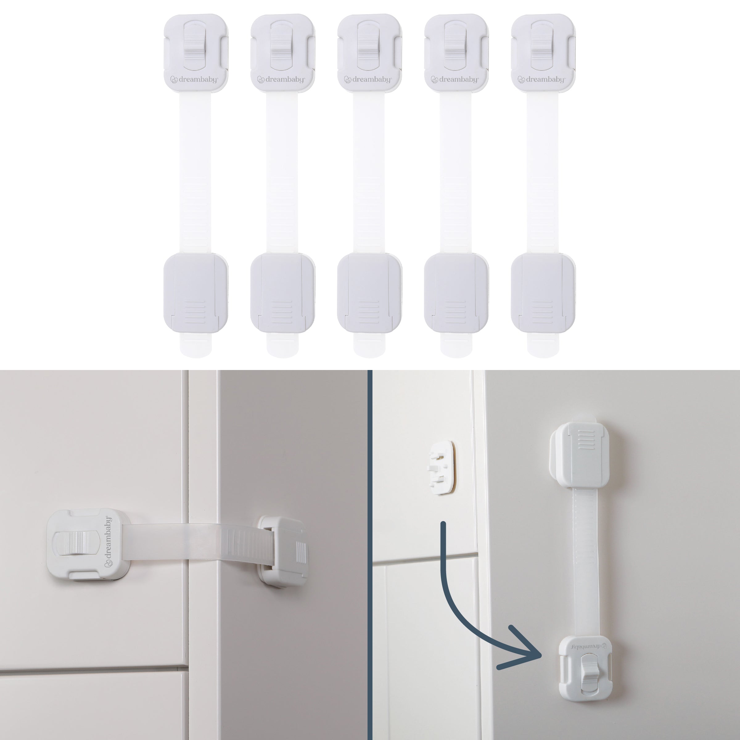 Multi-Purpose Swivel Adapta-Latch 5 Pack White