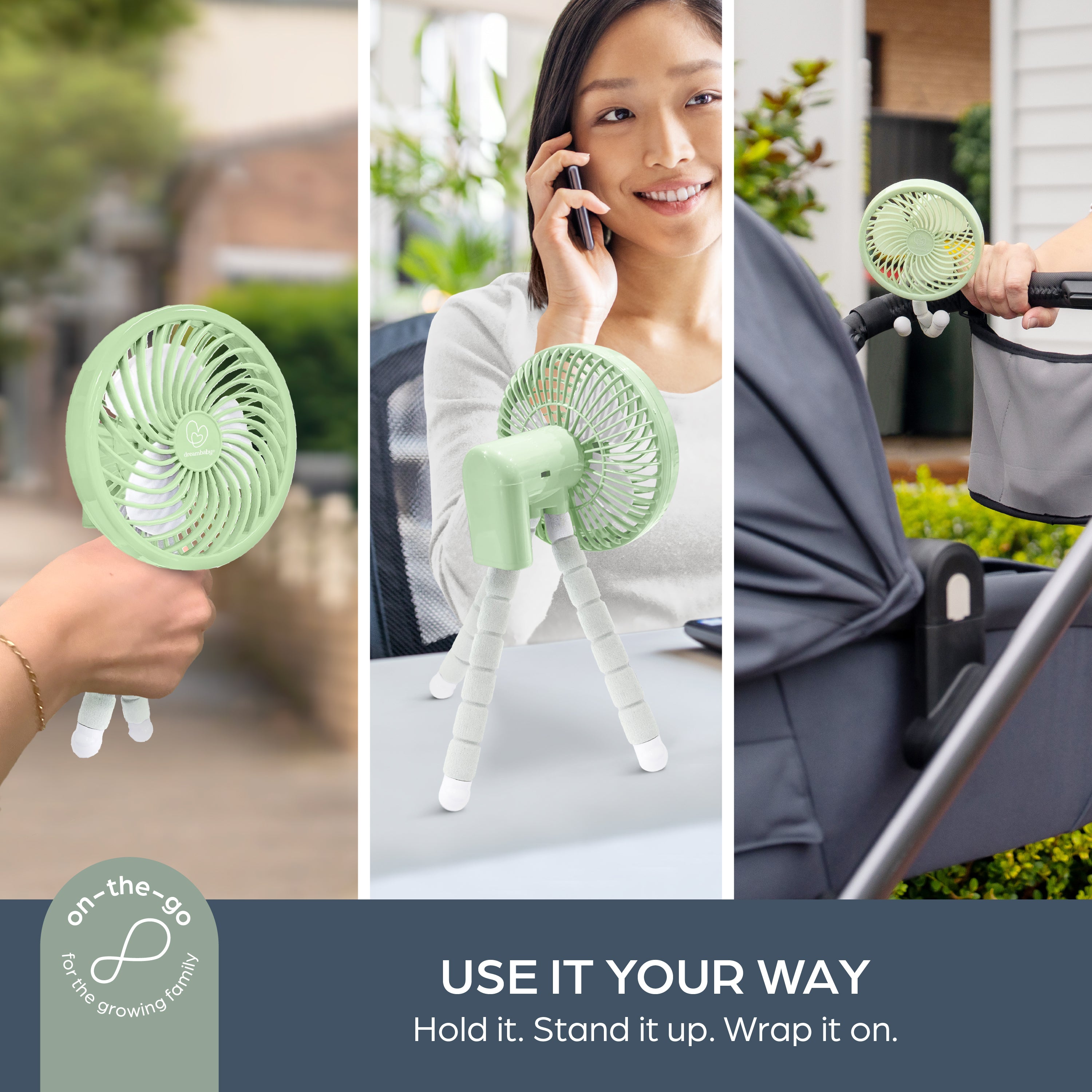 Smart Grip Deluxe Fan - Mint