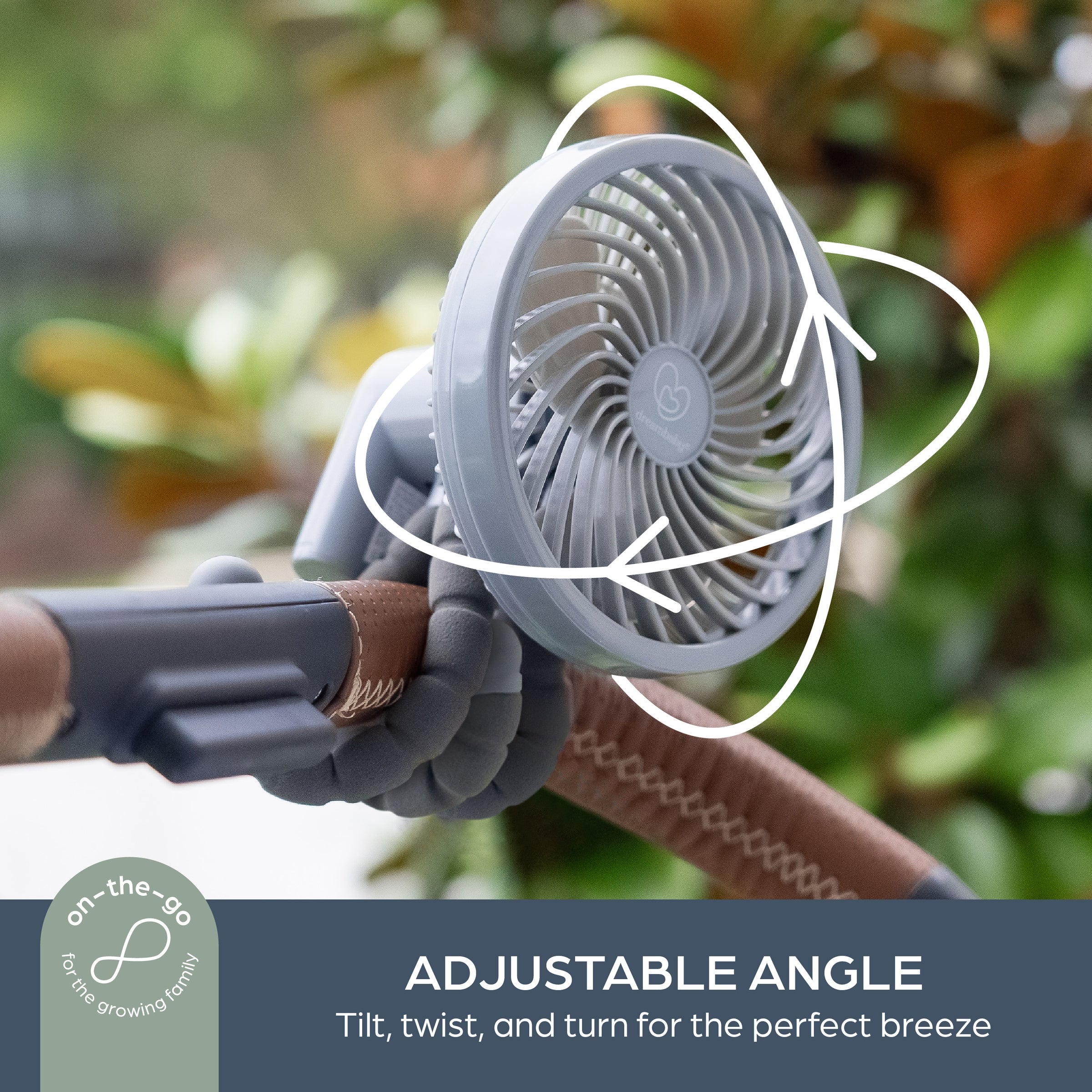 Smart Grip Fan With Cover - Grey