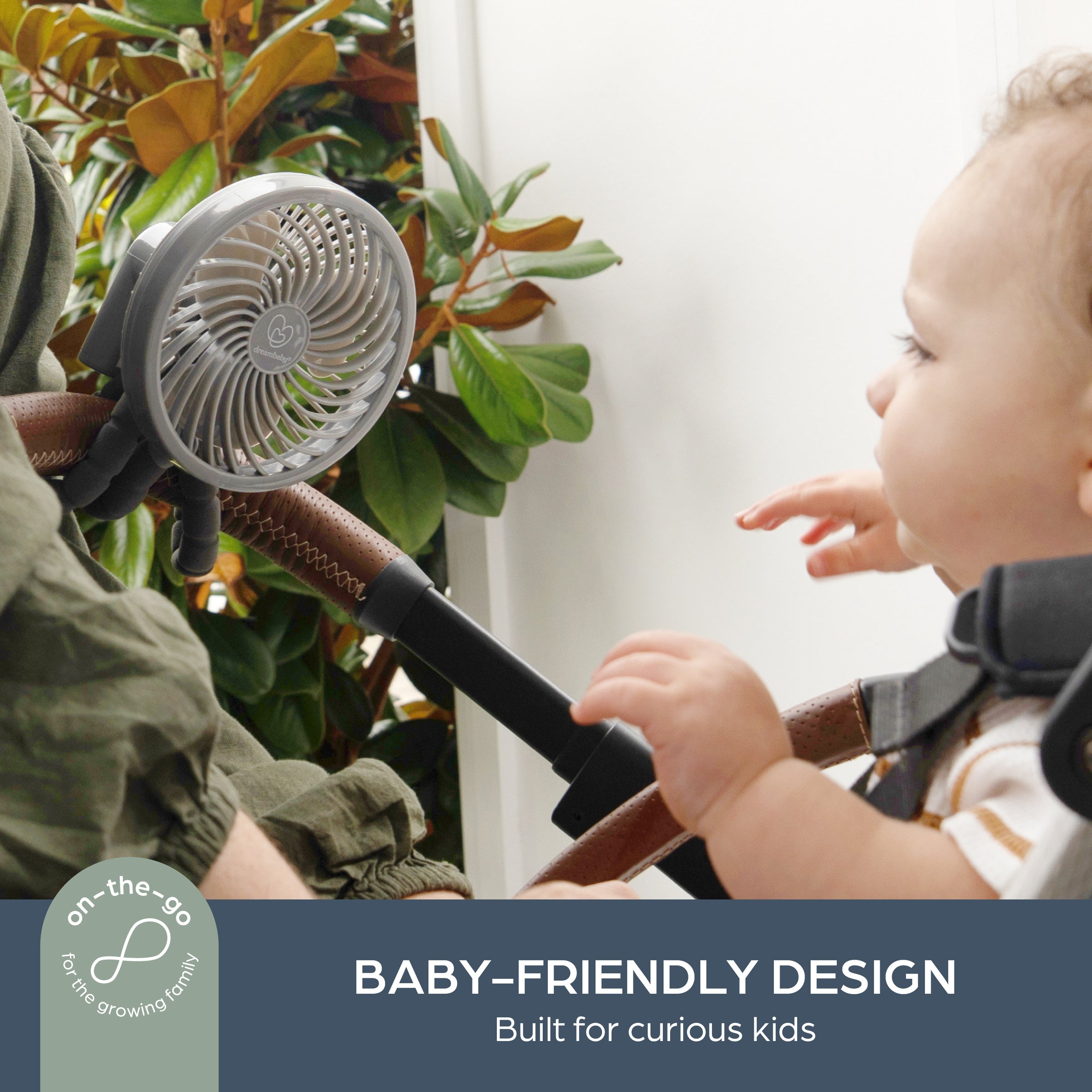 Smart Grip Fan With Cover - Grey