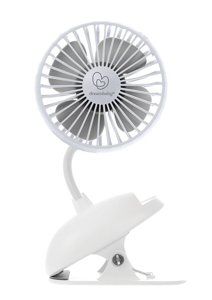 Usb Rechargeable Clip-On Fan - White