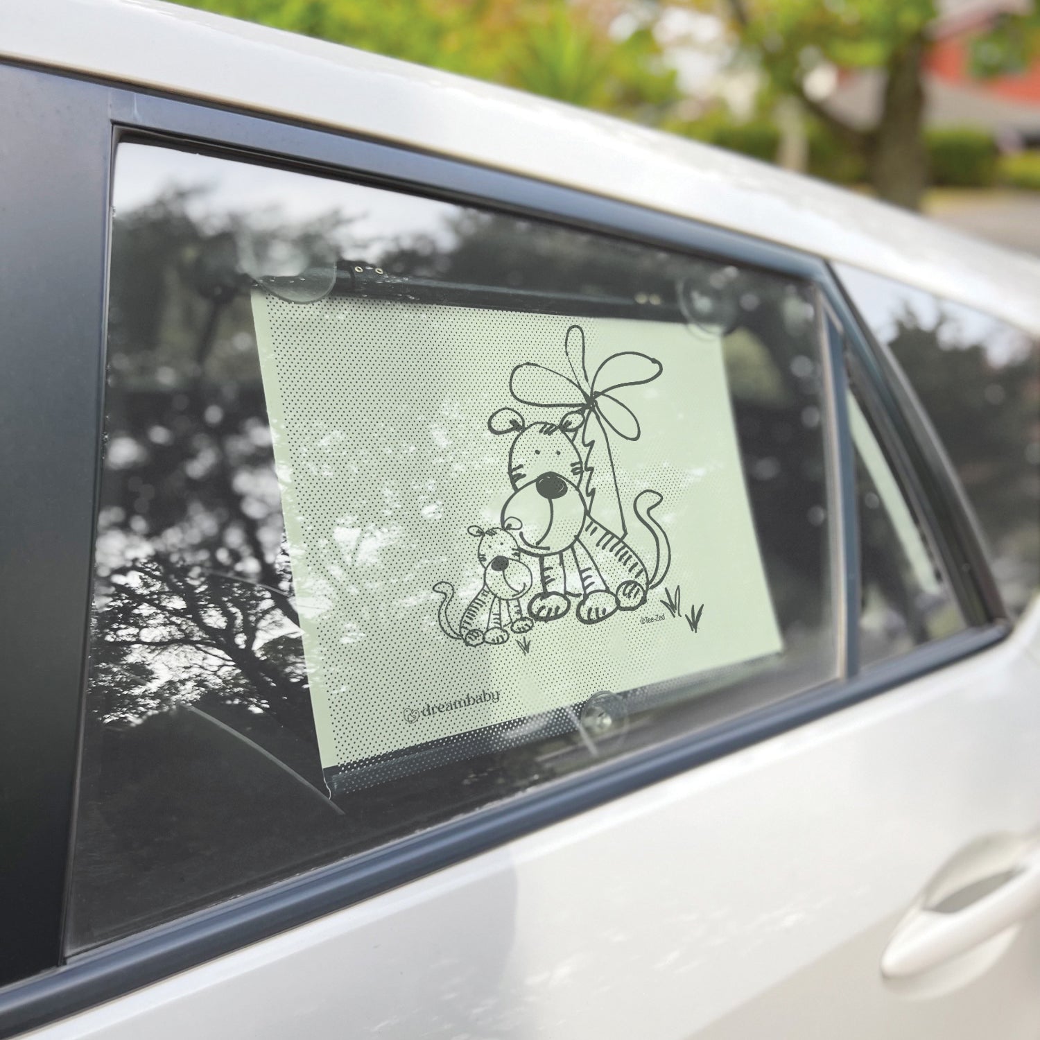 Adjustable Tiger And Zebra Car Window Shade Roll-Up 2-Pack