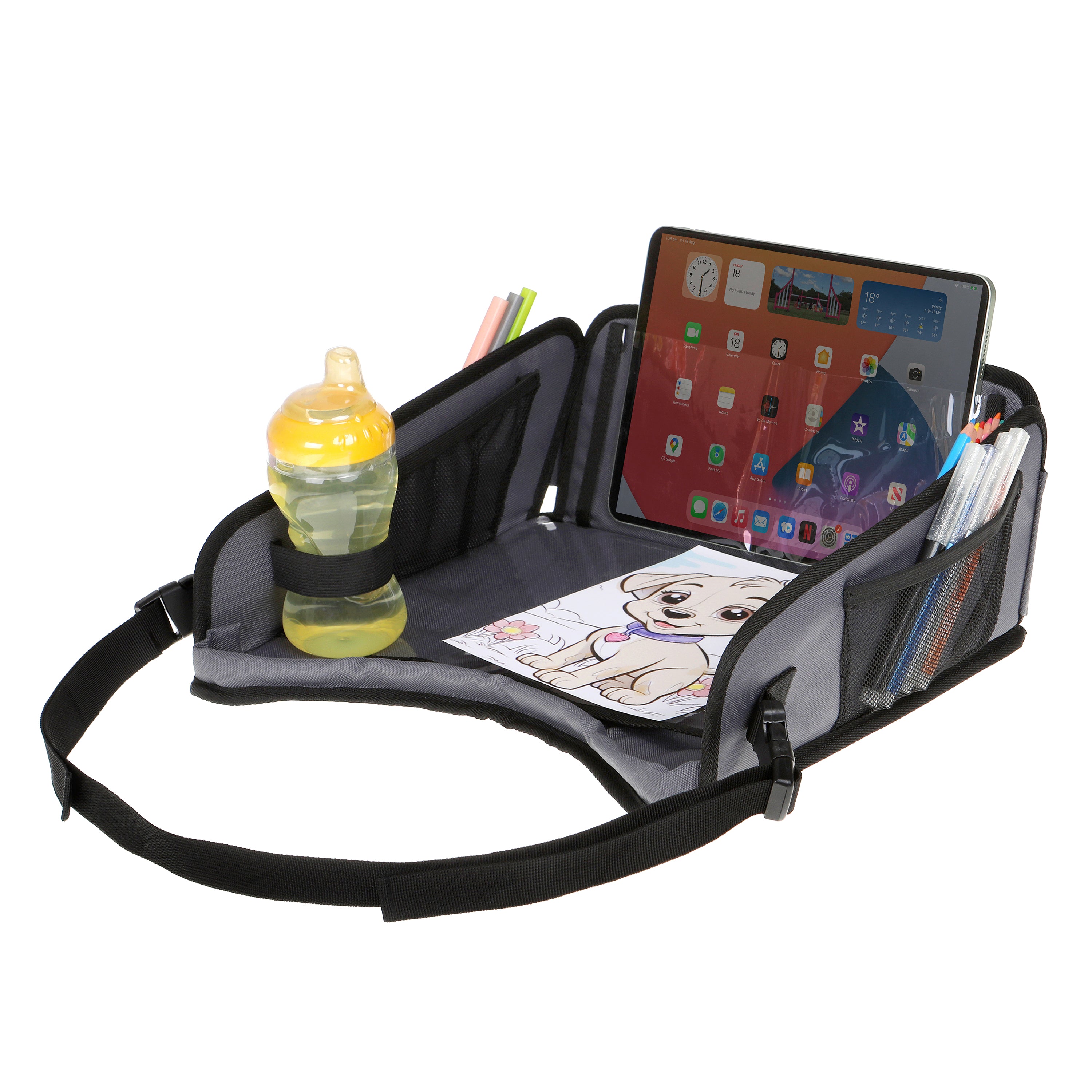 Ezy-Tote™ Large Travel Tray with Tablet Holder