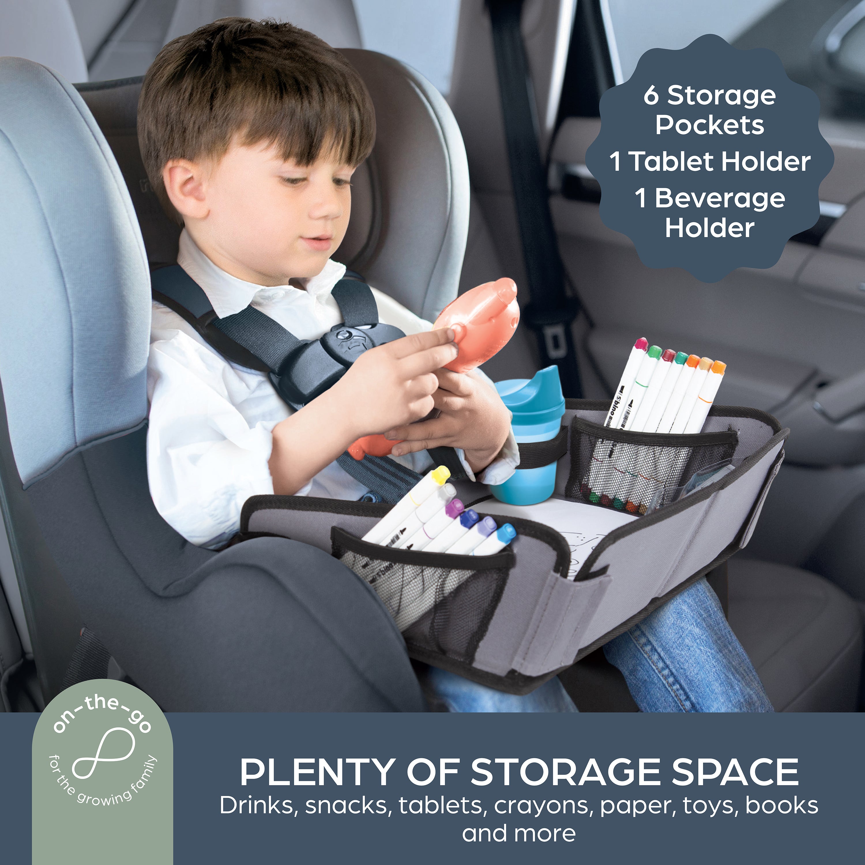 Ezy-Tote™ Large Travel Tray with Tablet Holder