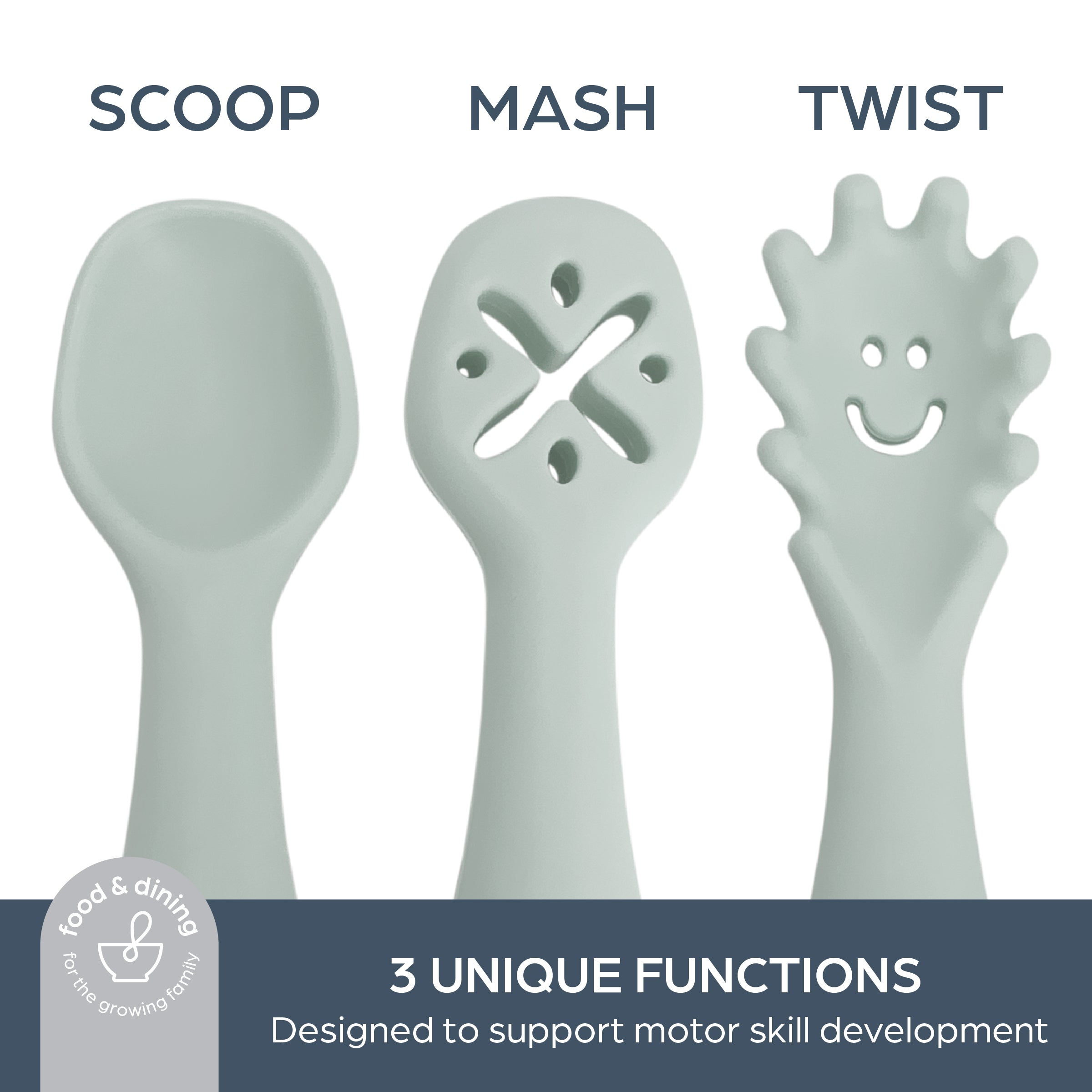 Scoop, Mash, Twist Seafoam