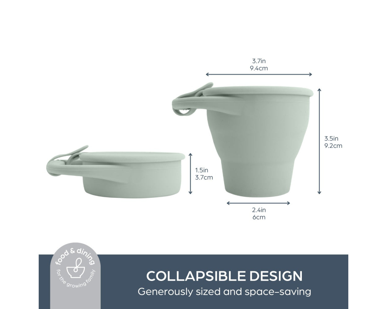 Silicone Pop-Up Snack Cup Seafoam