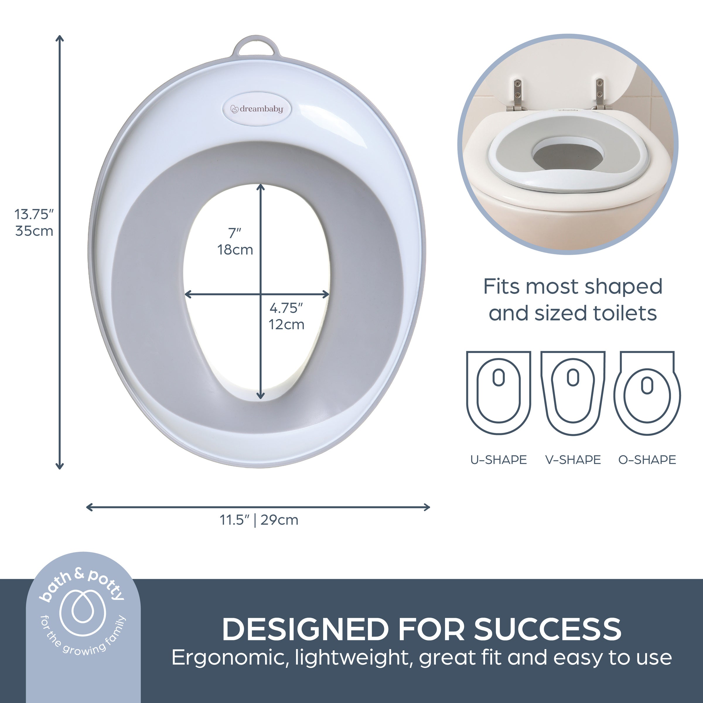 Toilet Trainer Potty Seat - Grey