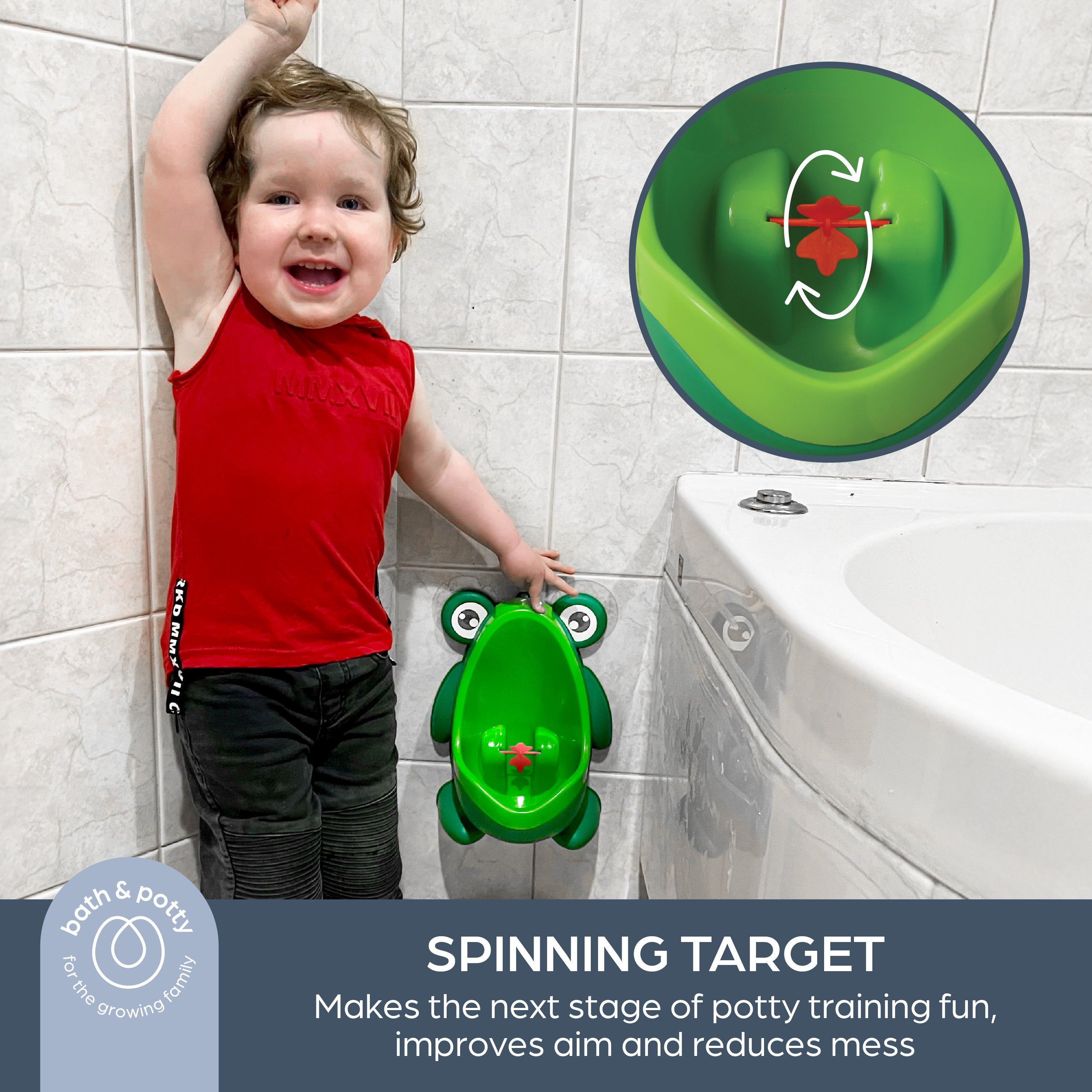 Pee-Pod Urinal with Spinning Target