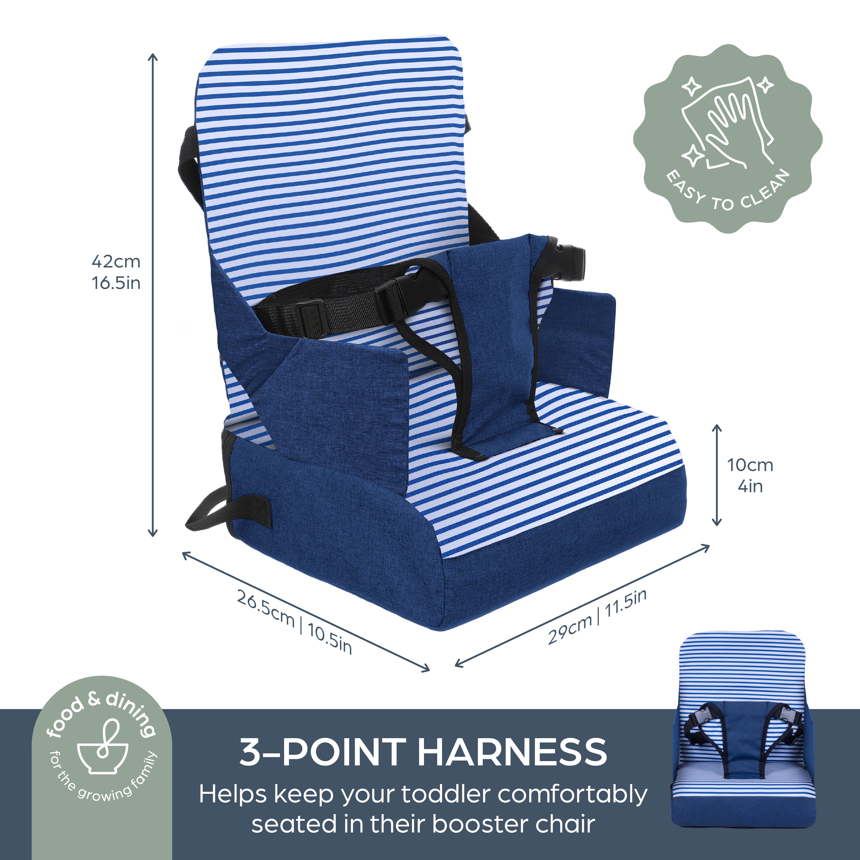 Grab 'N Go Booster Buddy Denim Stripes