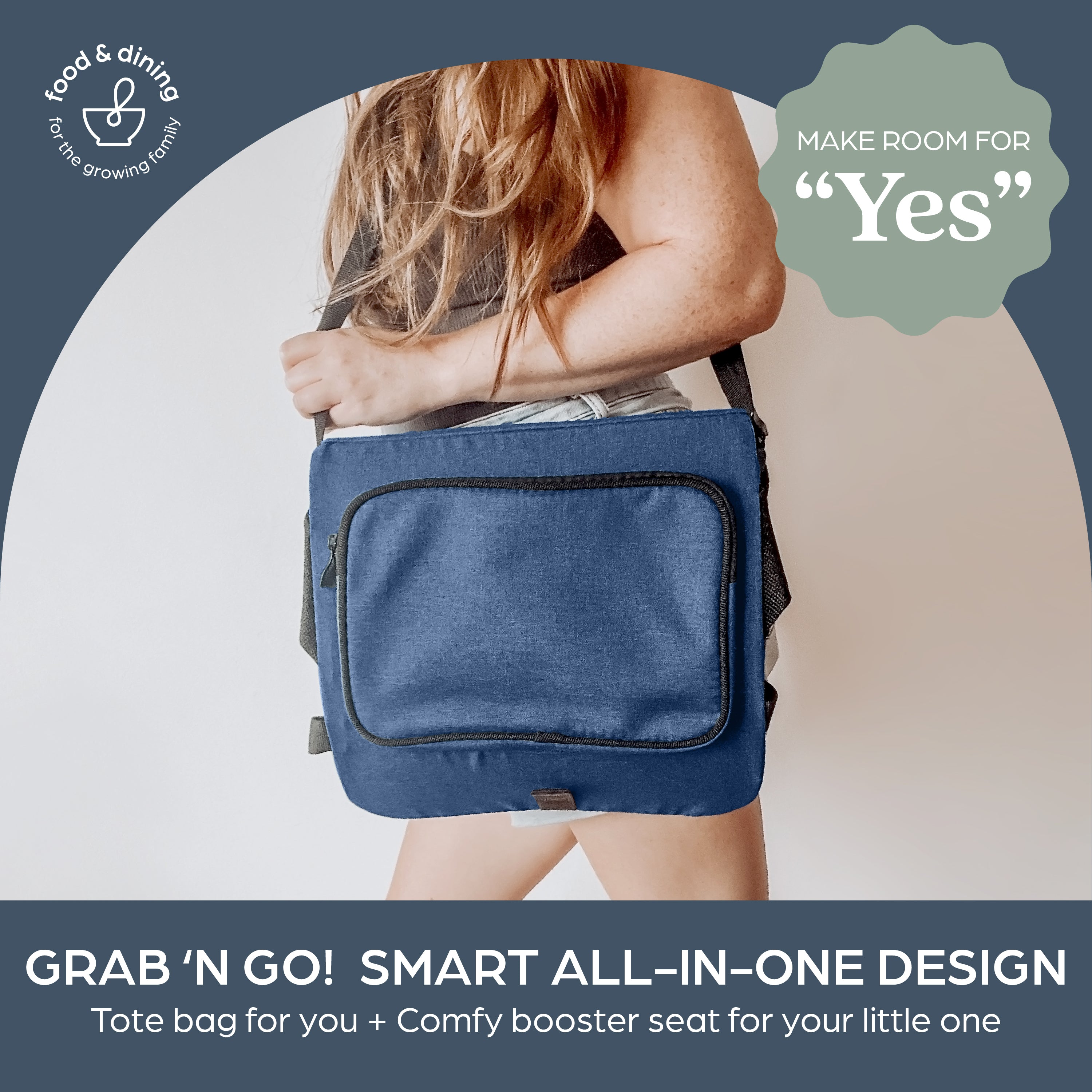 Grab 'N Go Booster Buddy - Blue Leaves