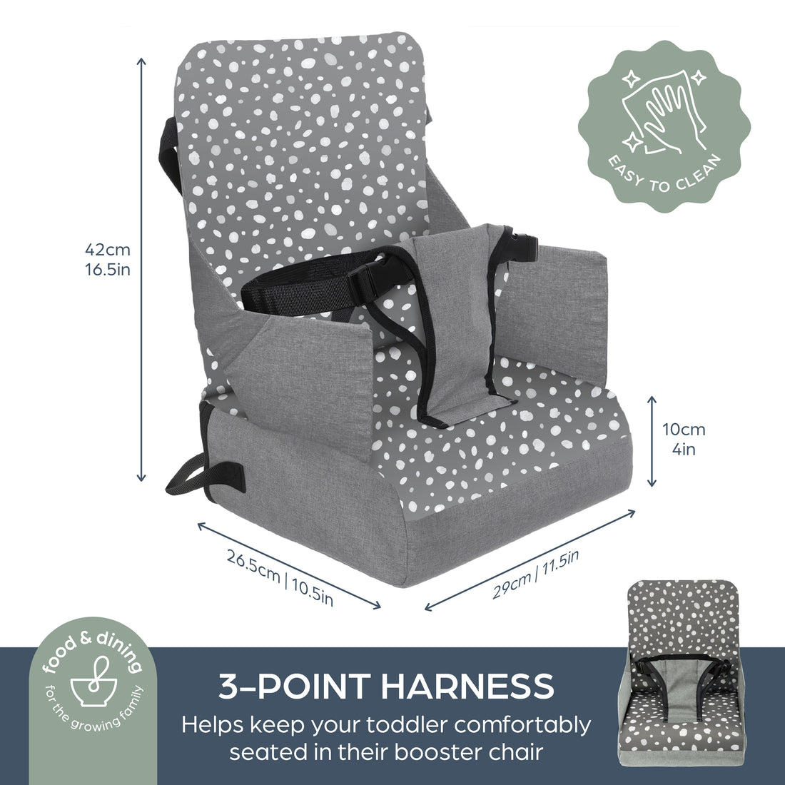 Dreambaby Portable Toddler Booster Seat | Pebble Grey