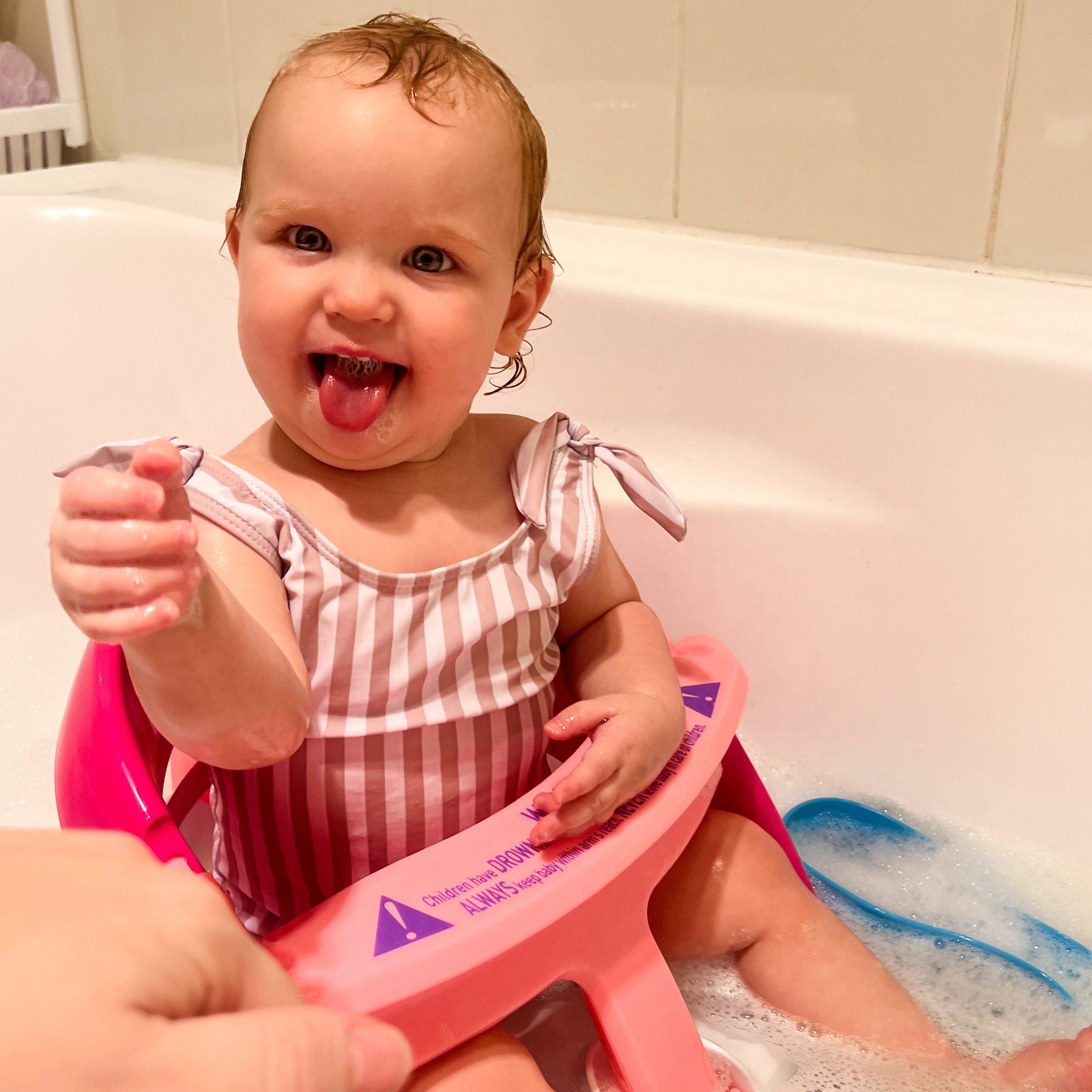 Dreambaby Baby Bath Seat | Non-Slip Suction 5–10 Months | Pink