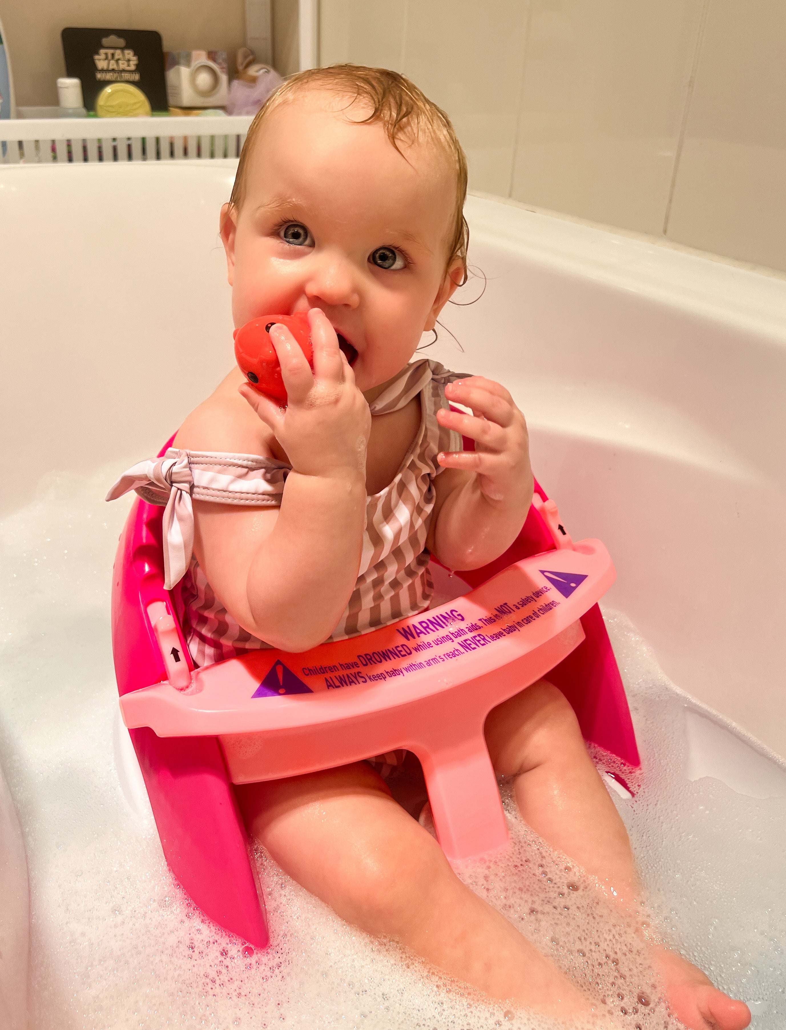 Dreambaby Baby Bath Seat | Non-Slip Suction 5–10 Months | Pink