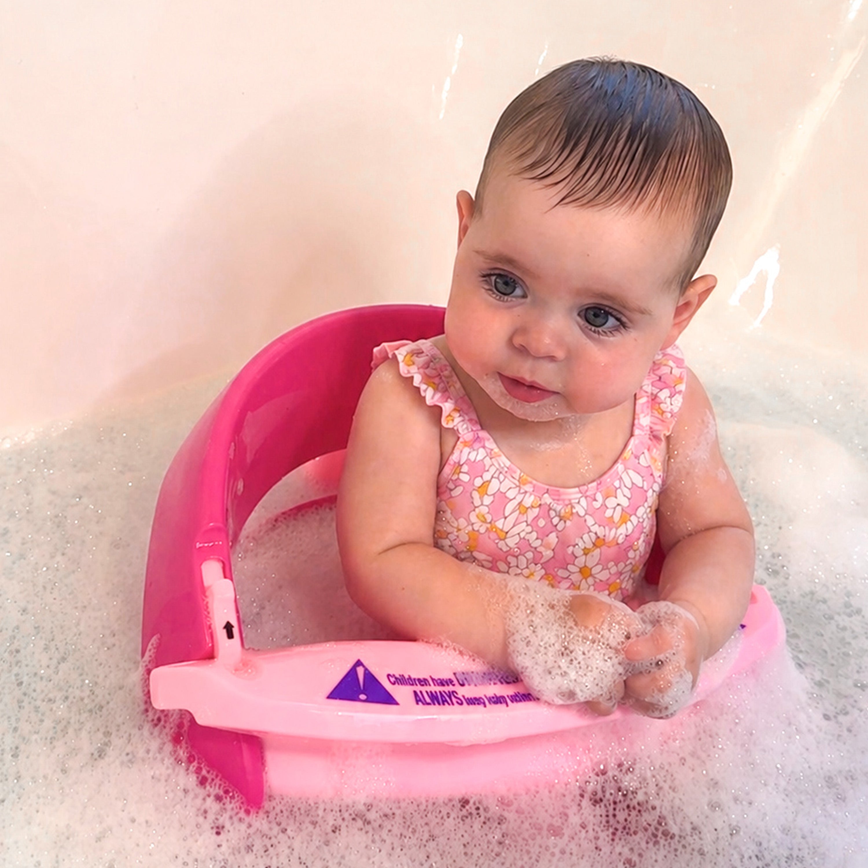 Dreambaby Baby Bath Seat | Non-Slip Suction 5–10 Months | Pink