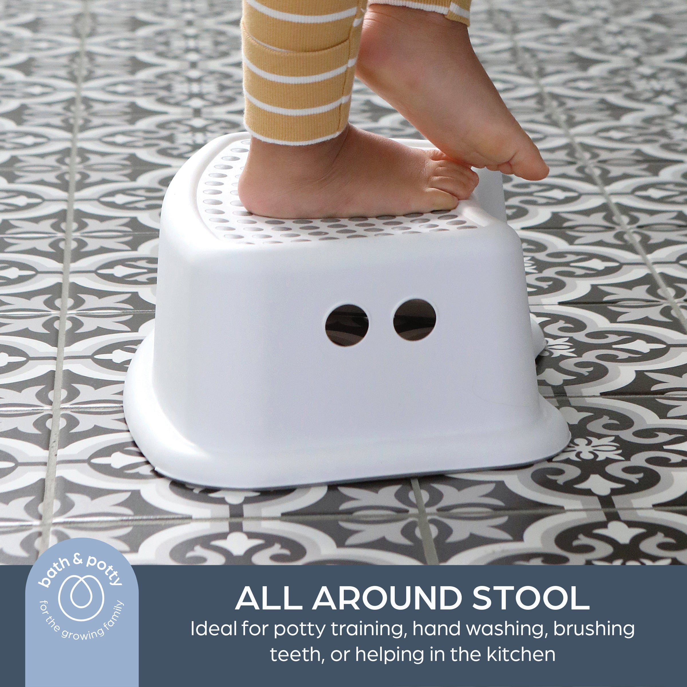 Step Stool - Grey & White
