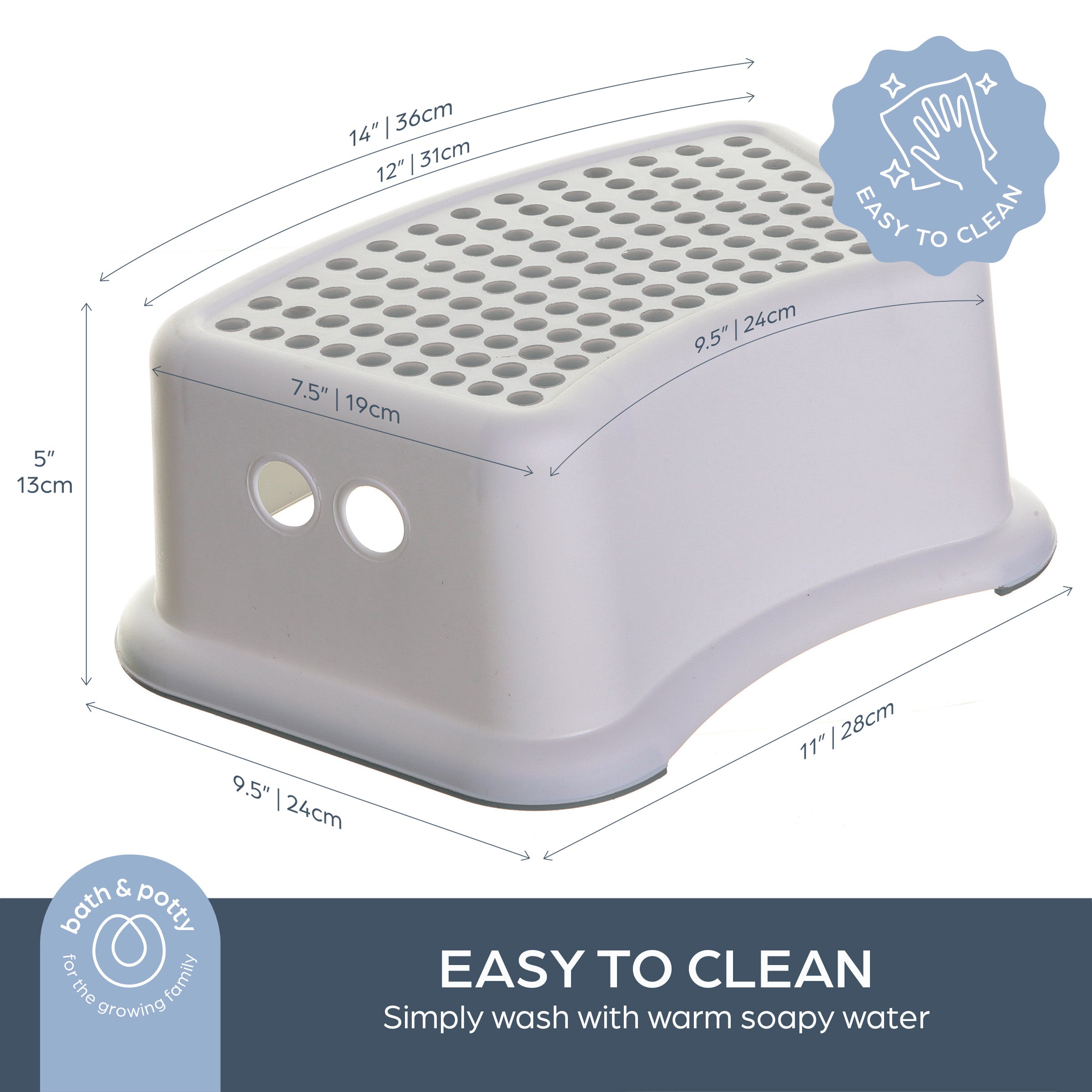 Step Stool - Grey & White
