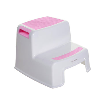 2-Up Step Stool White W Light Pink Tread