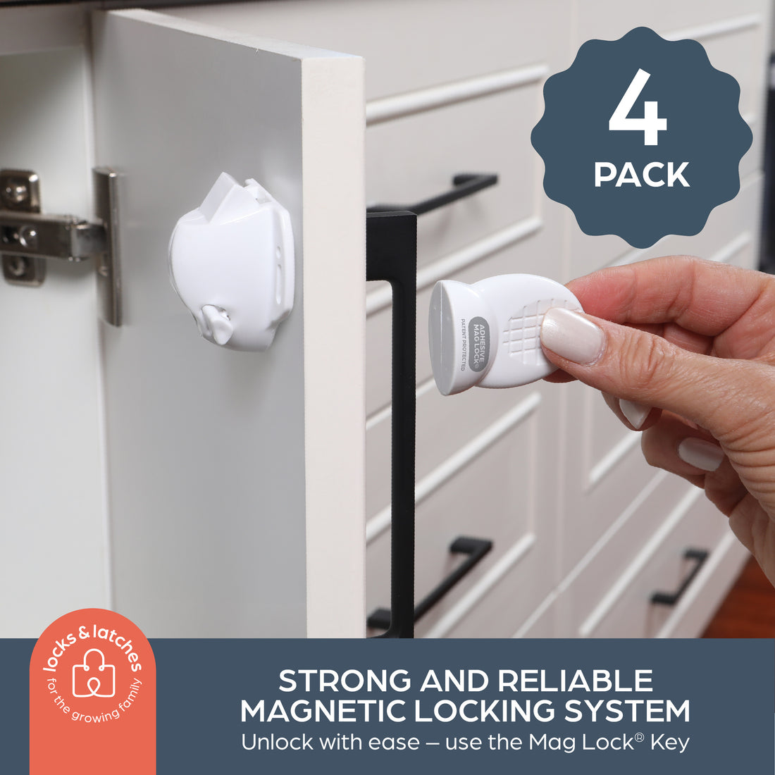 Adhesive Mag Lock® - 4 Locks