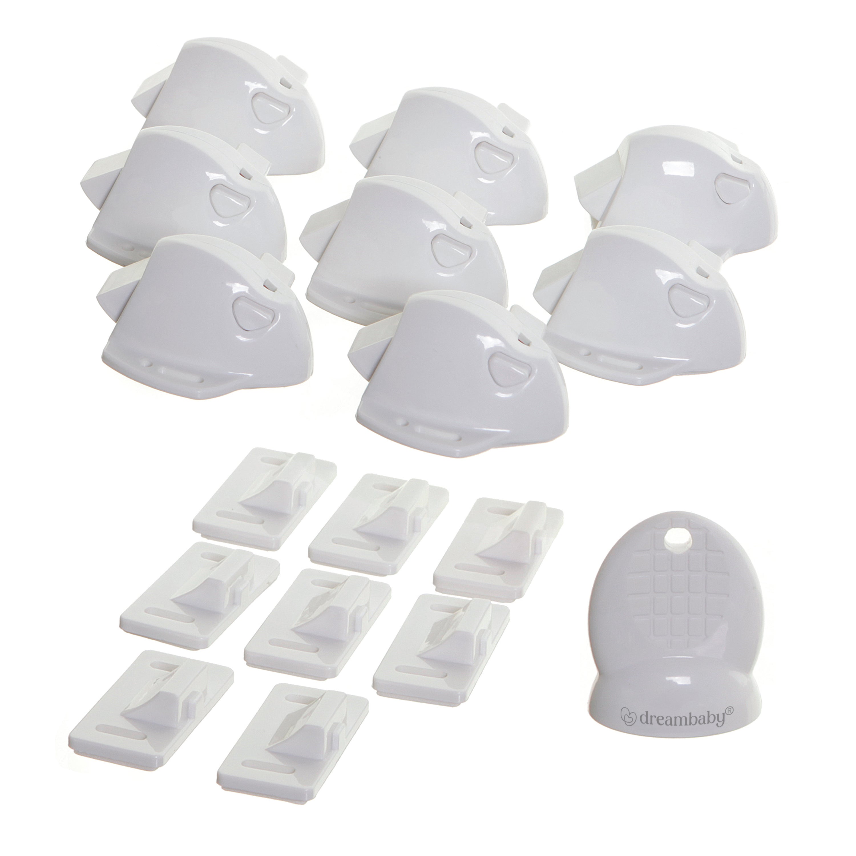 Adhesive Mag Lock¨ 8 Locks & 1 Key