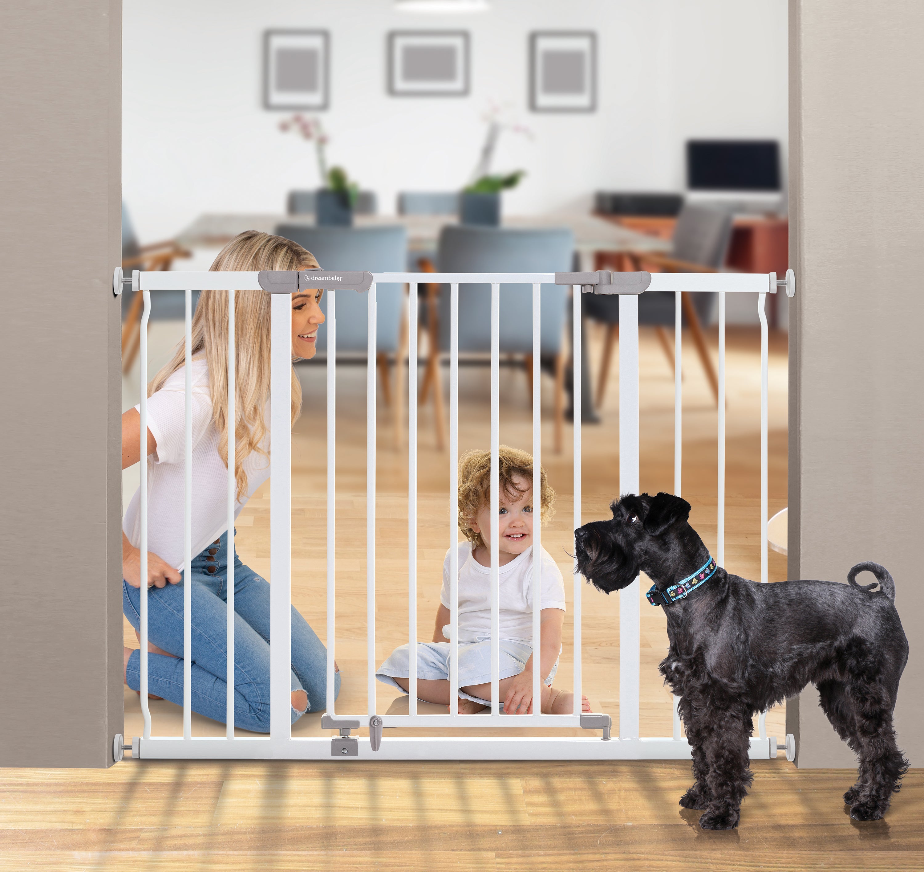 Ava Xtra-Wide Hallway Gate - White