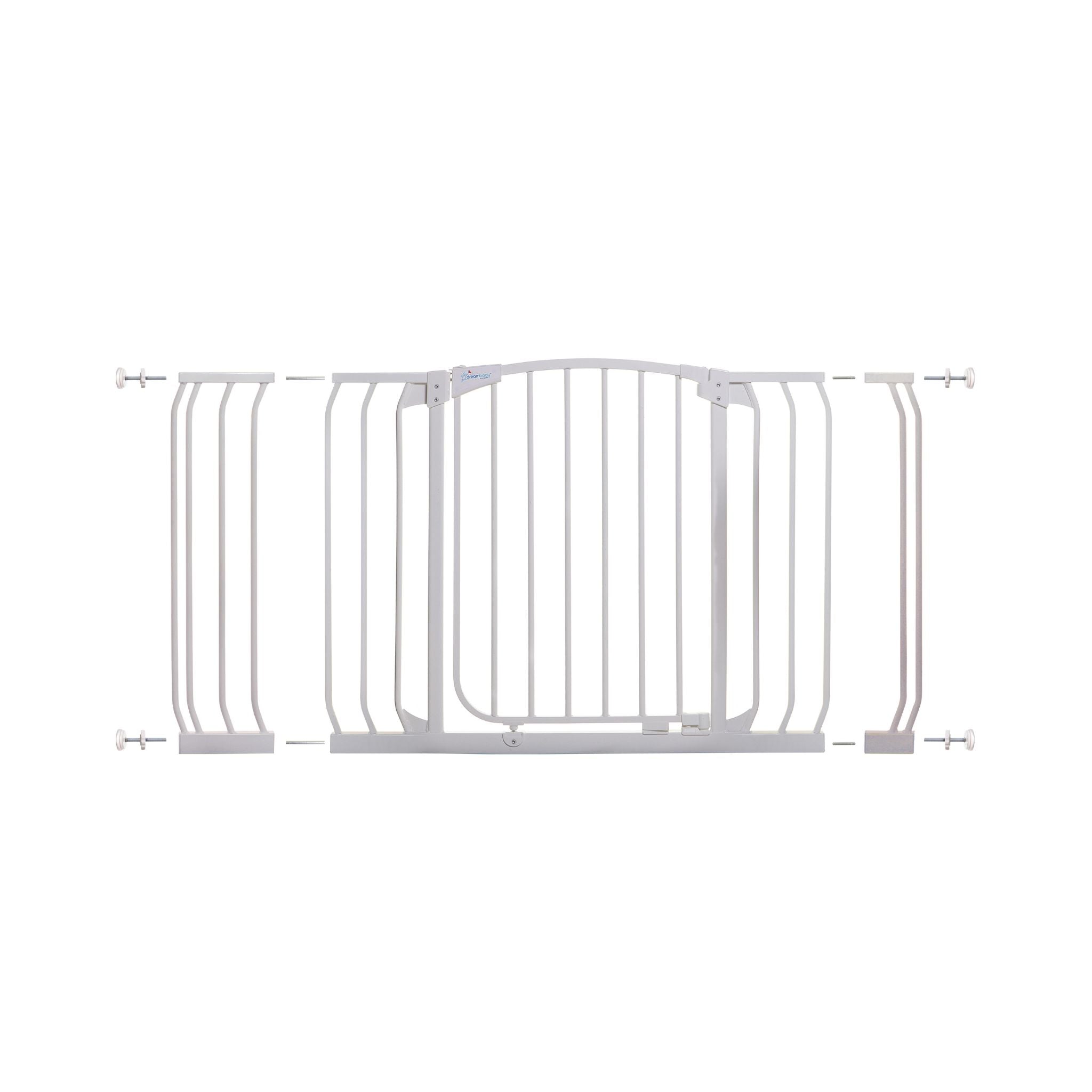 Chelsea Xtra-Wide White Hallway Security Gate & Extension Set (1 Gate 2 Extensions)
