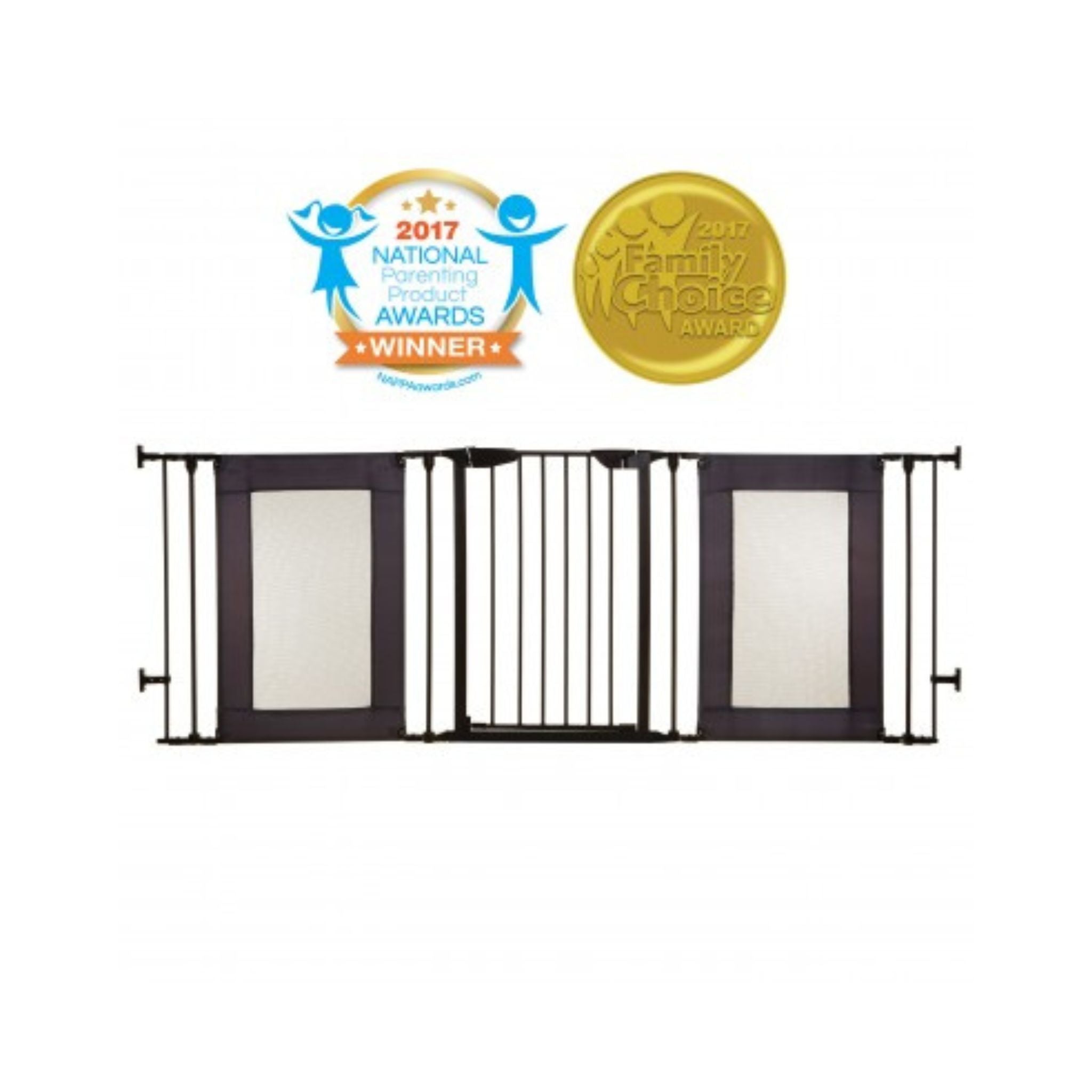 Denver 3 Panel Adapta-Gate® - Black with Grey Mesh Panels