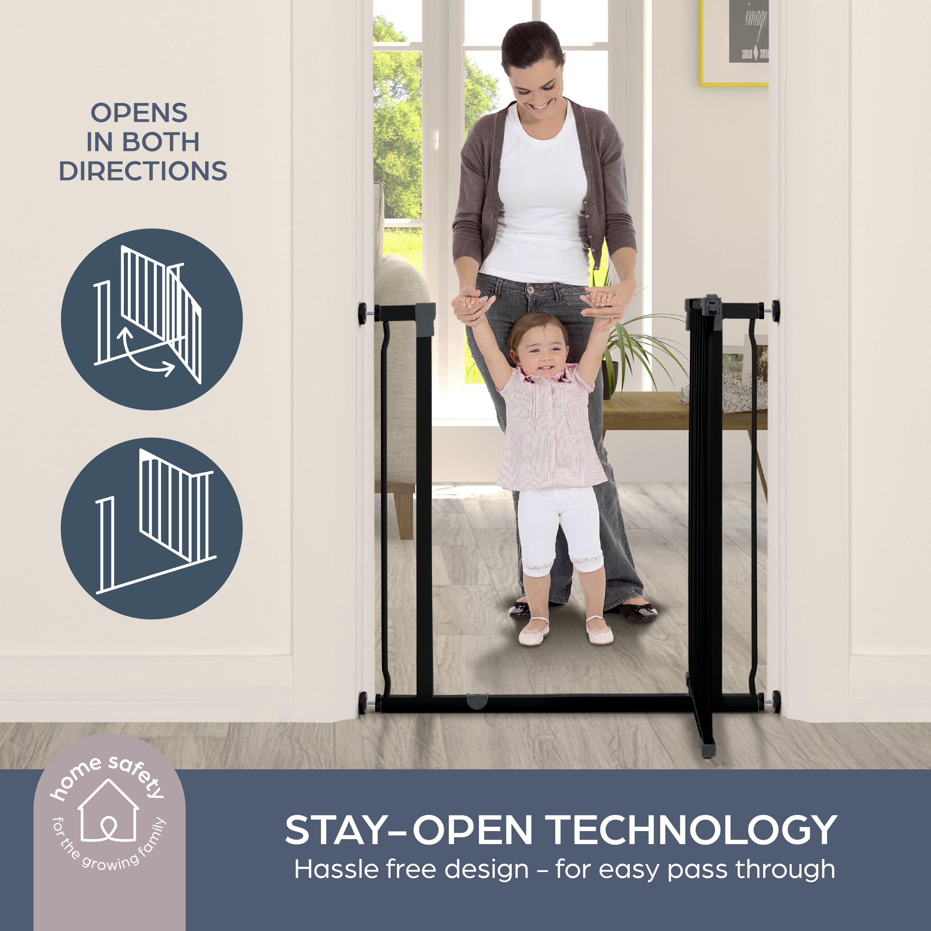Liberty Tall Stay Open Gate - Black