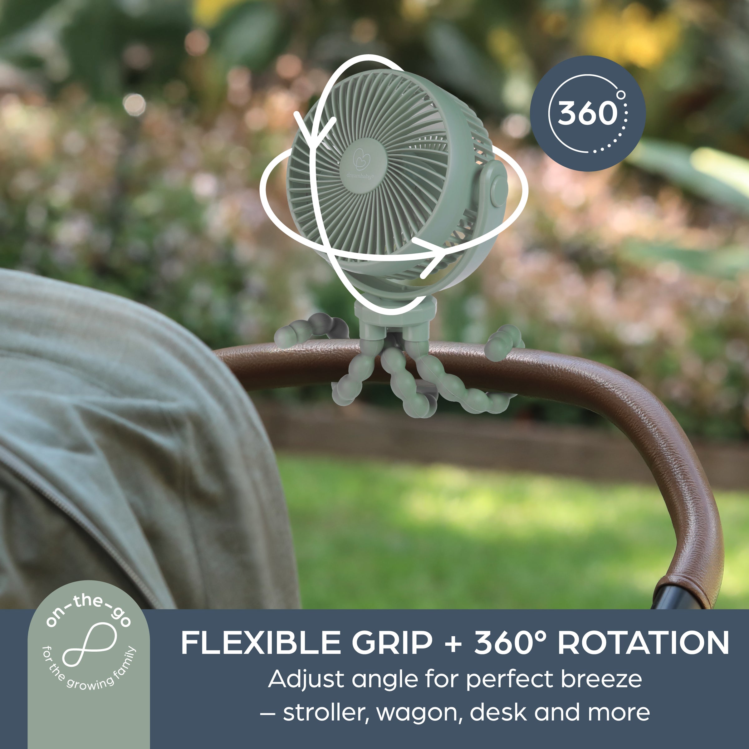 Flex-Grip 360° USB Powered Portable Stroller Fan