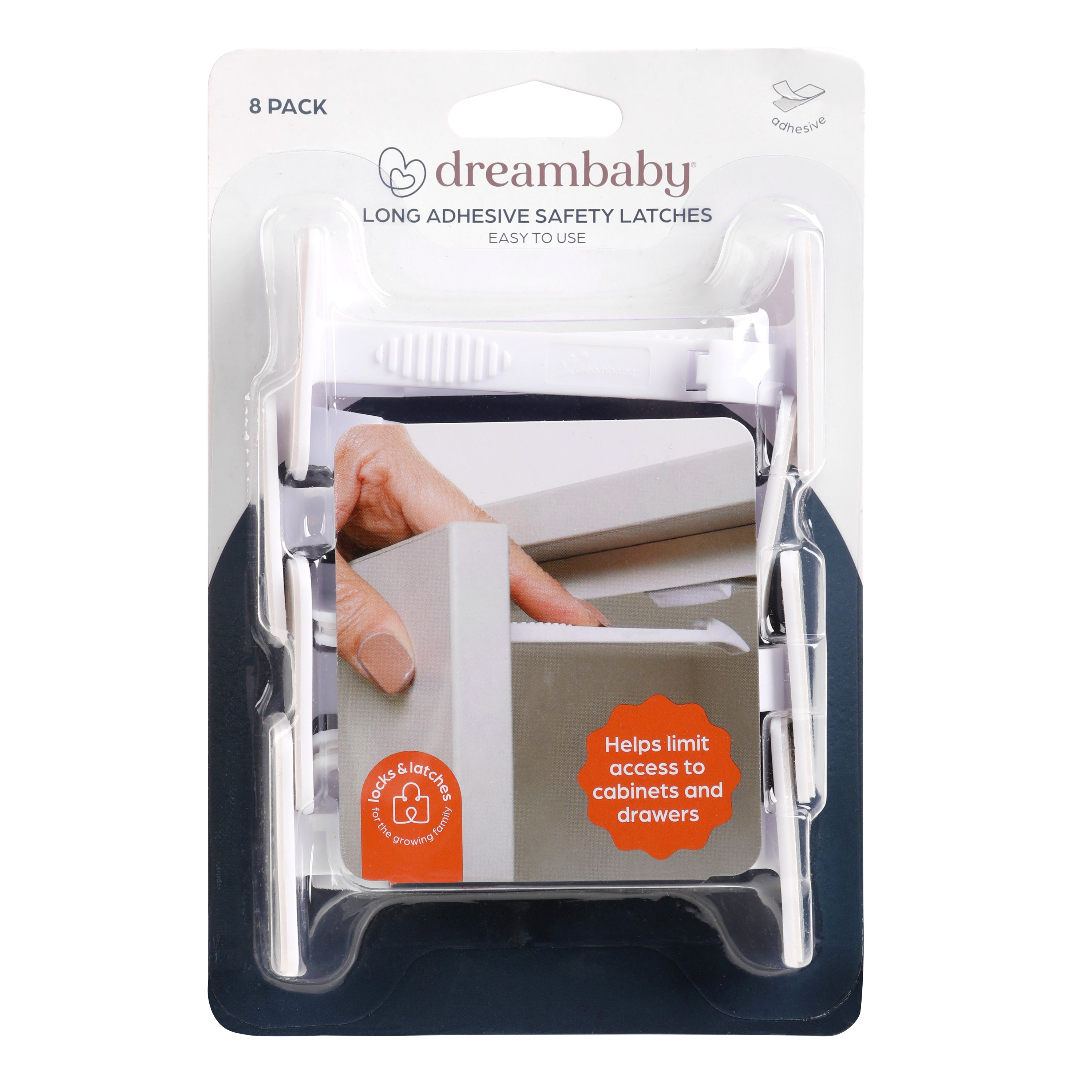 Adhesive Safety Latches - Long, 8 Pack