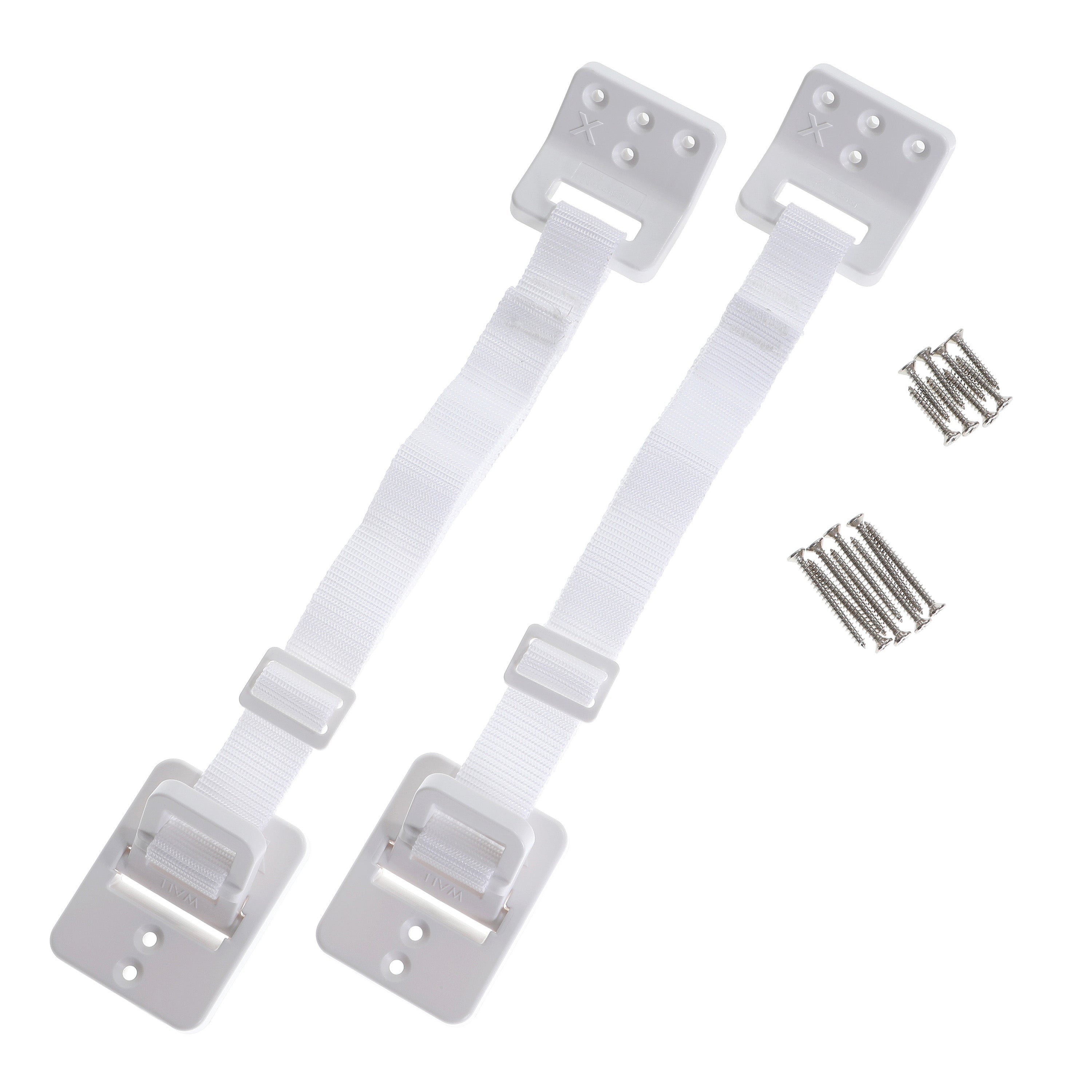 Hinged Furniture Anchors, 2 Pack, White