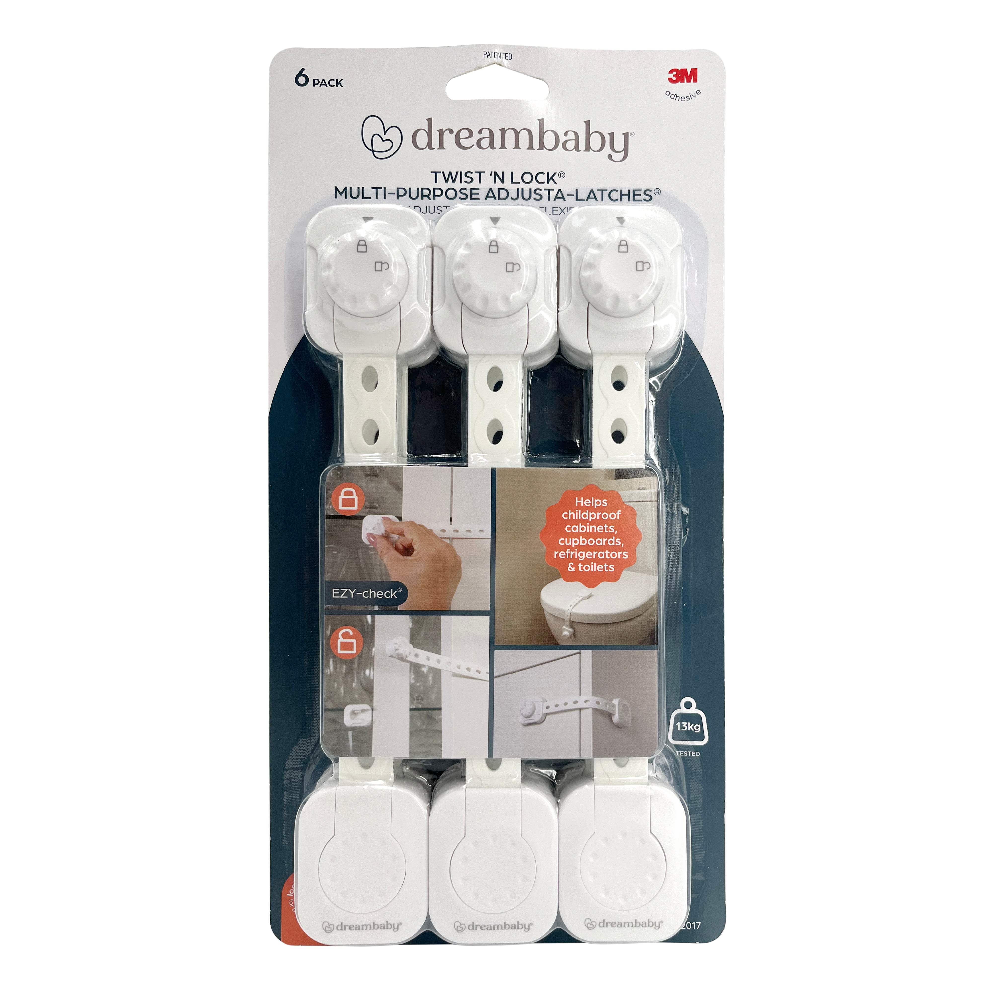 Twist 'N Lock Multi-Purpose Latch 2Pk White
