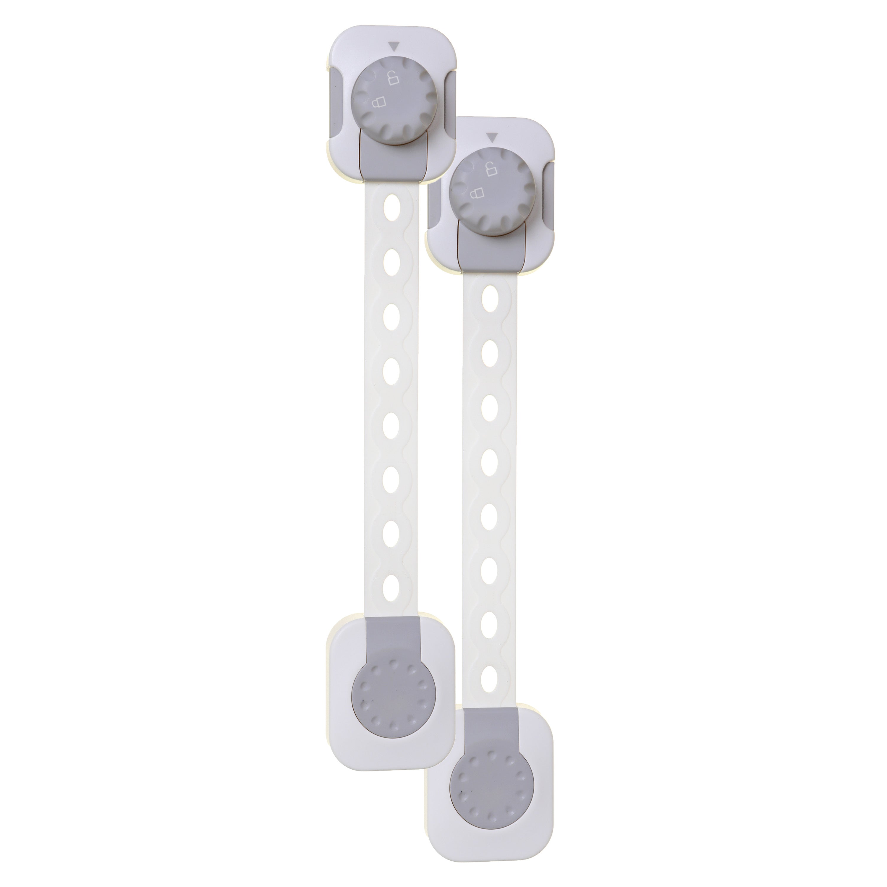 Twist 'N Lock®  Multi-Purpose Adjusta-Latch® - 2 Pack, White / Grey