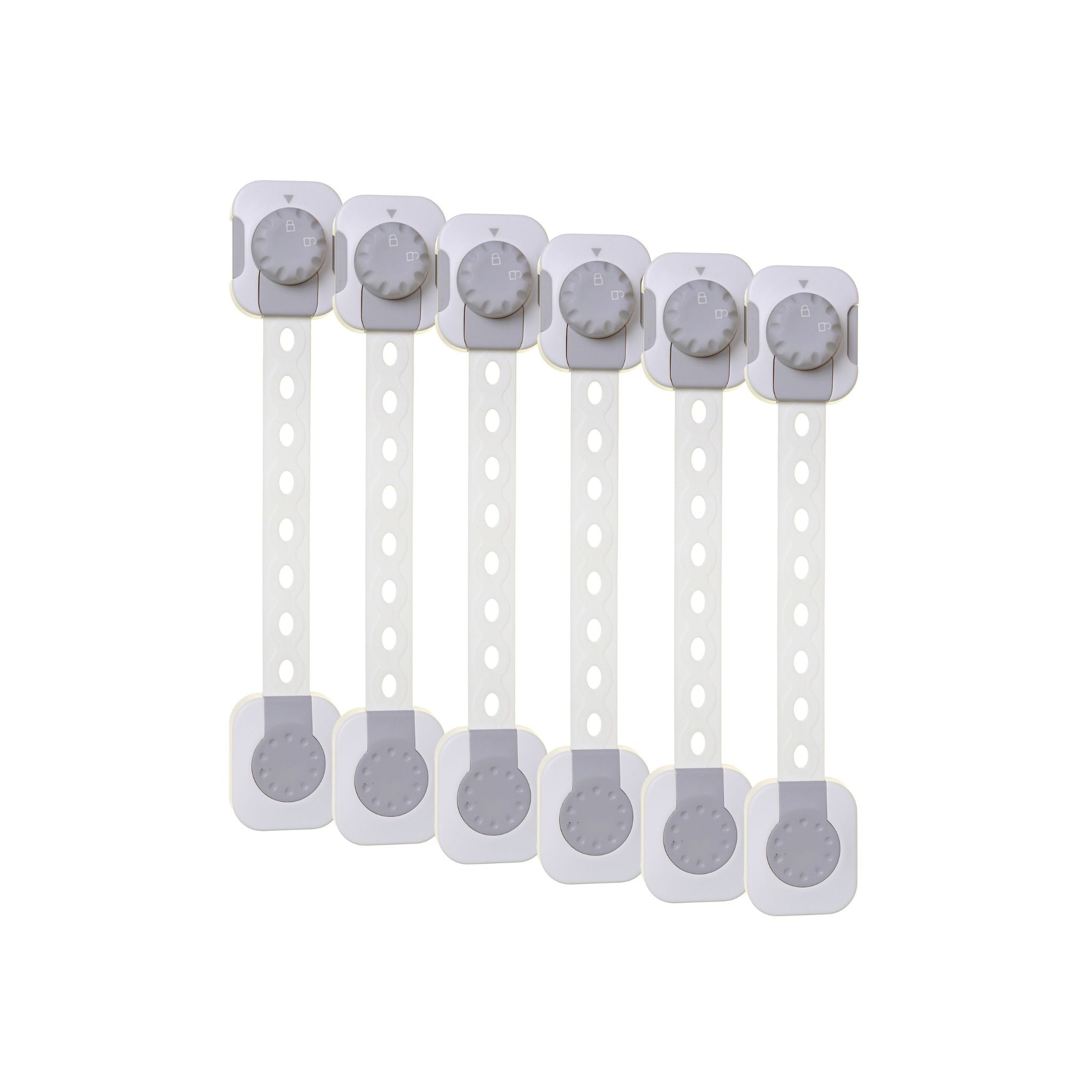 Twist 'N Lock Multi-Purpose Latch 6Pk White/Grey