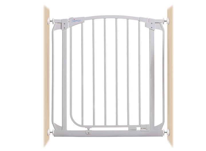 Chelsea Auto Close Metal Baby Gate - White (71 – 82cm wide)
