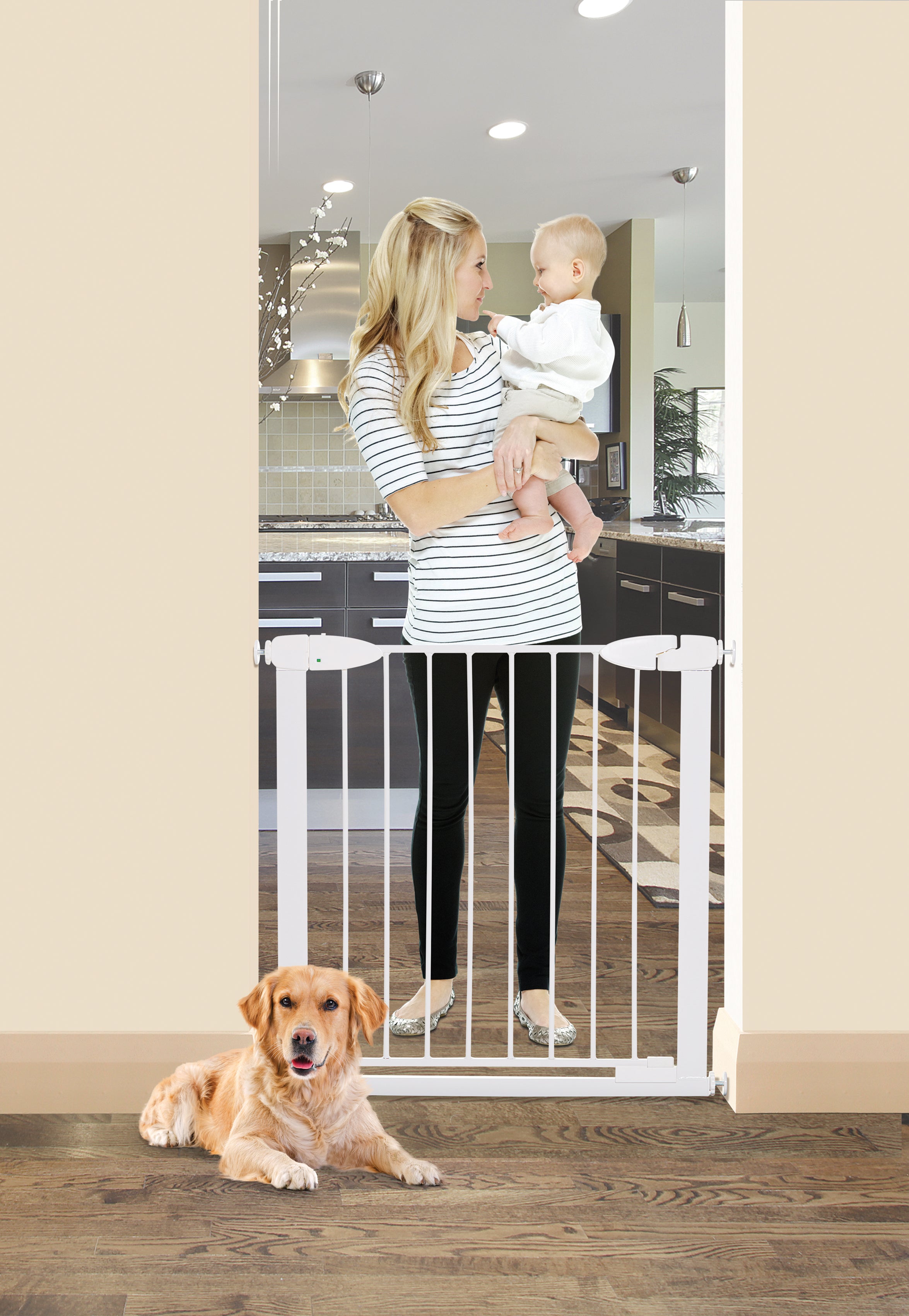 Boston Magnetic Auto-Close Security Gate - White
