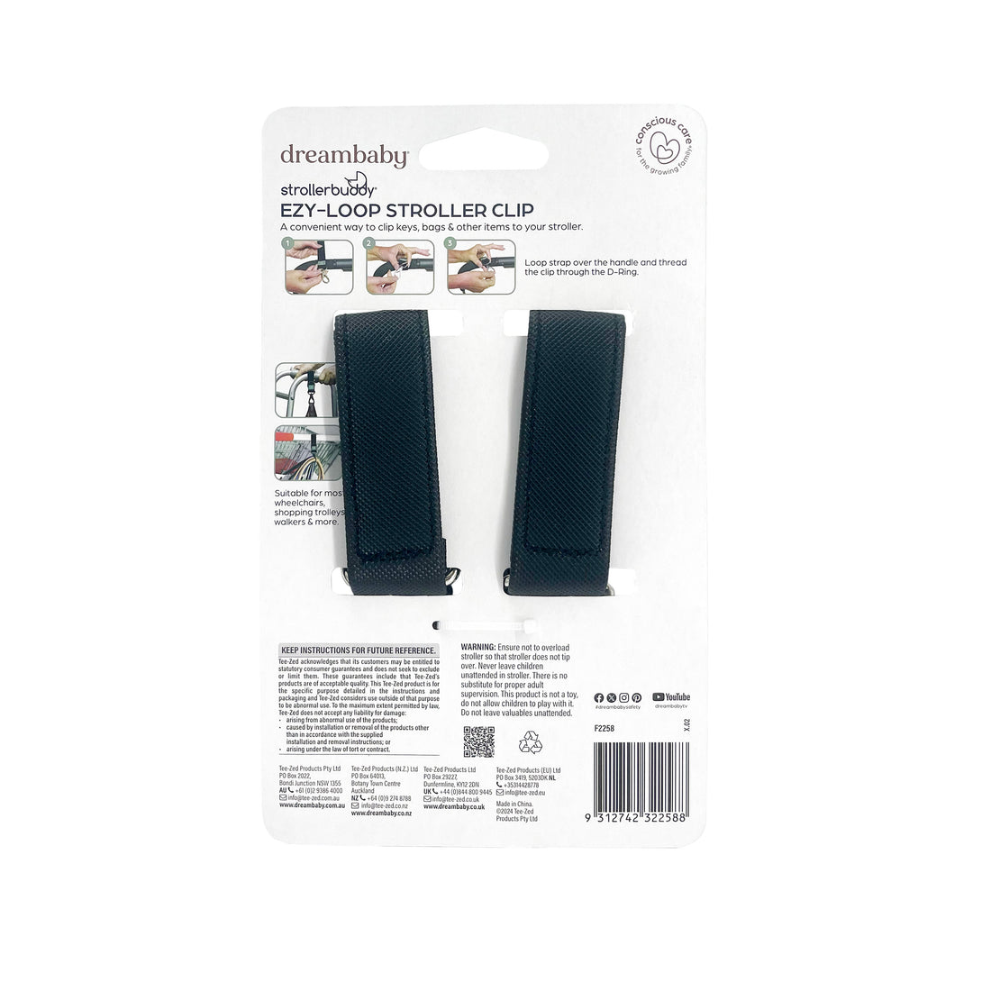 Strollerbuddy 2 Ezy-Loop Stroller Clips