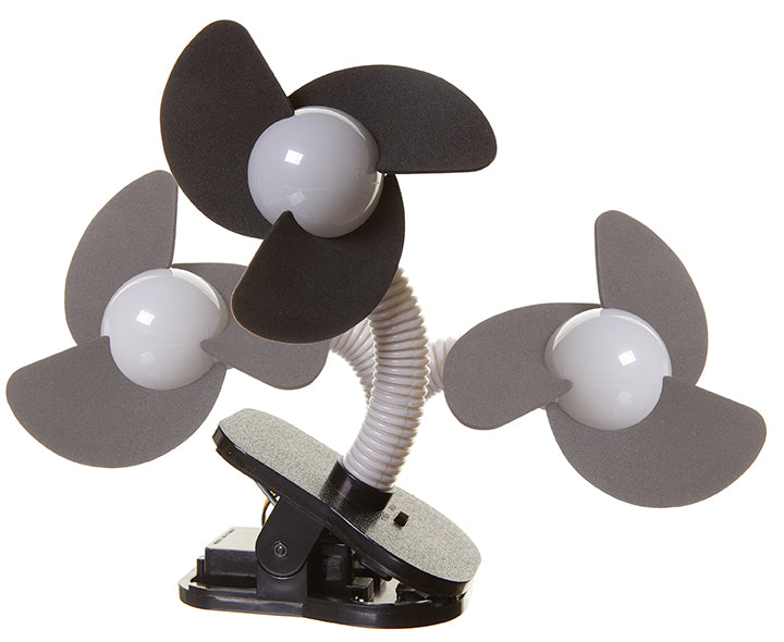 Clip-On Stroller Fan - Black/Grey