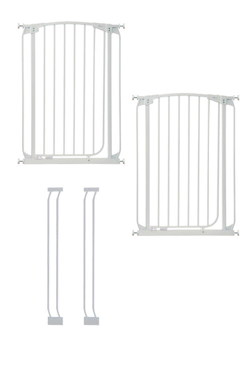 Chelsea Xtra-Tall White Gate & Extension Set (2 Gates 2 Extensions)