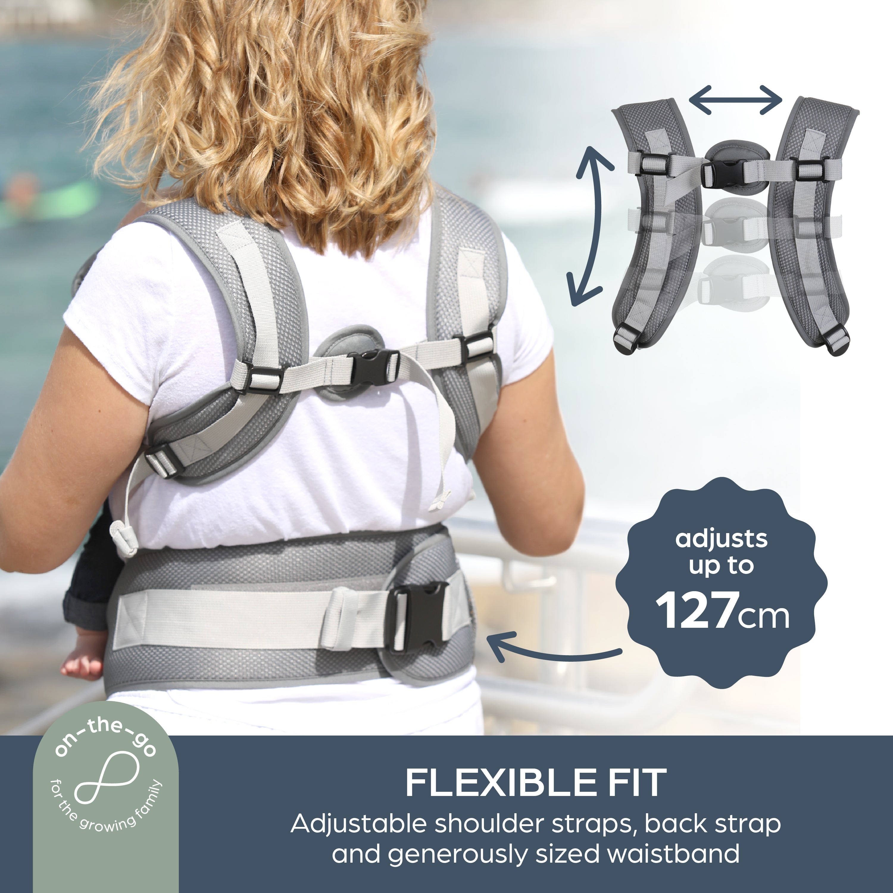 Elevate Multi-Functional Baby Carrier with Hip Seat – Grey