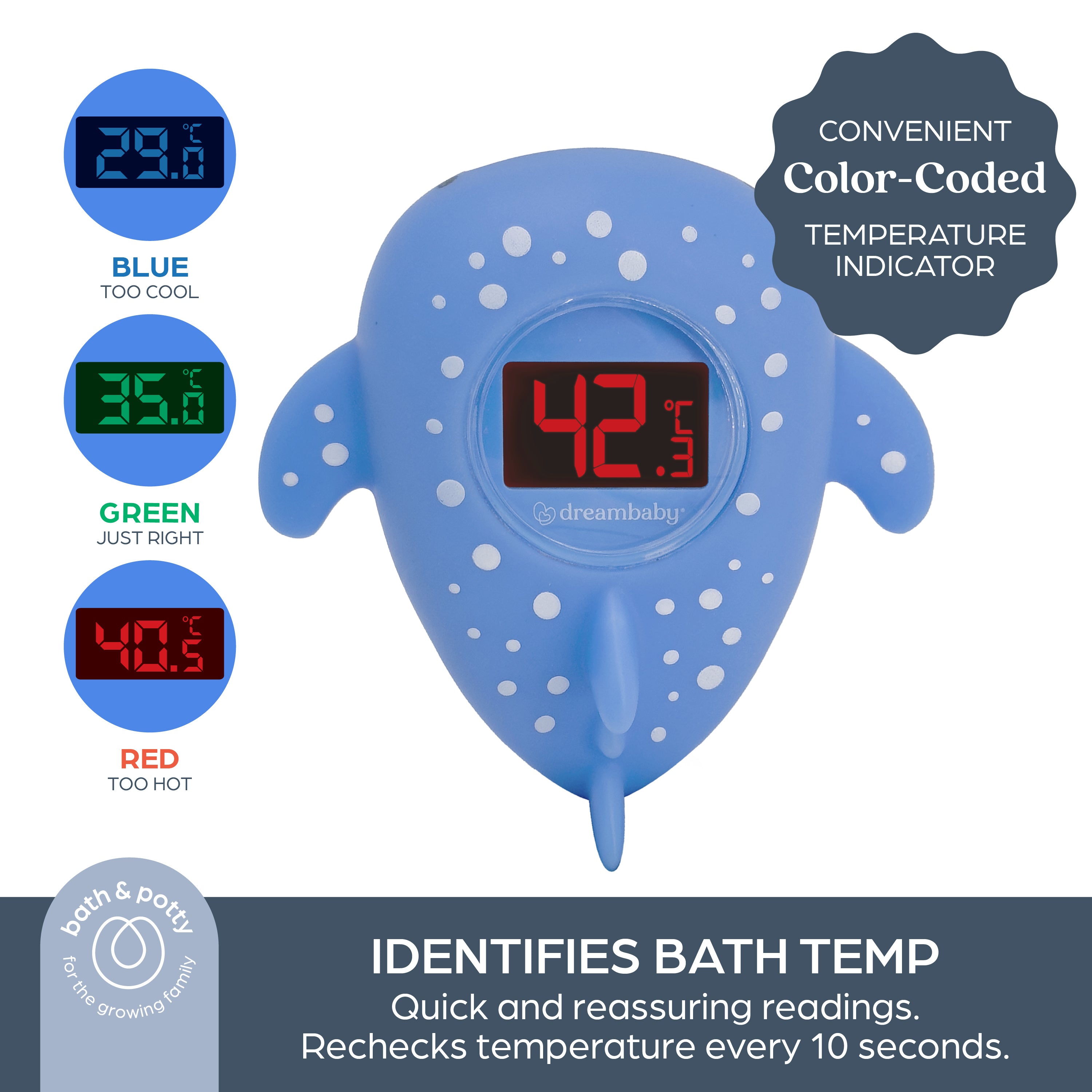 Room & Bath Thermometer USB - Whale