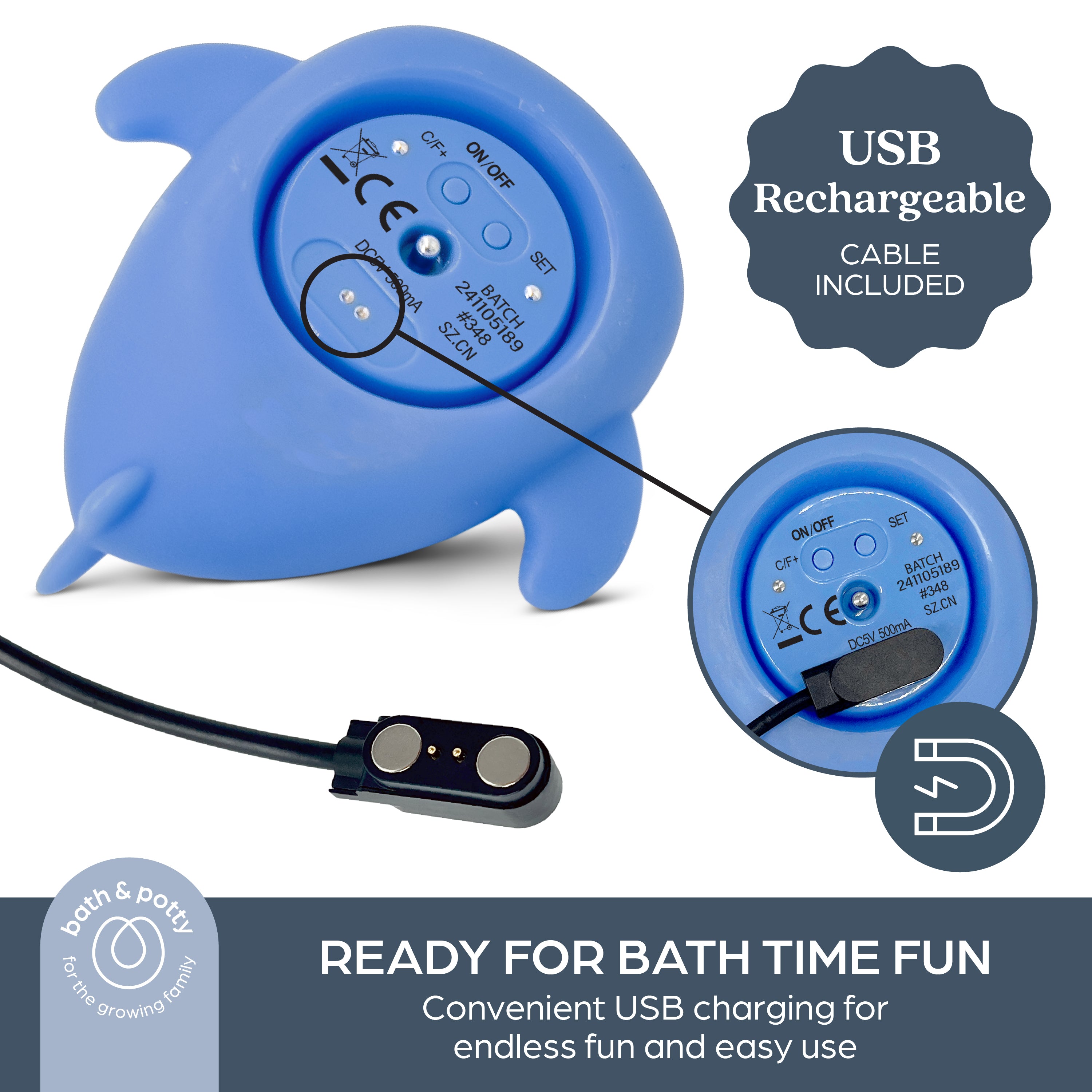 Room & Bath Thermometer USB - Whale