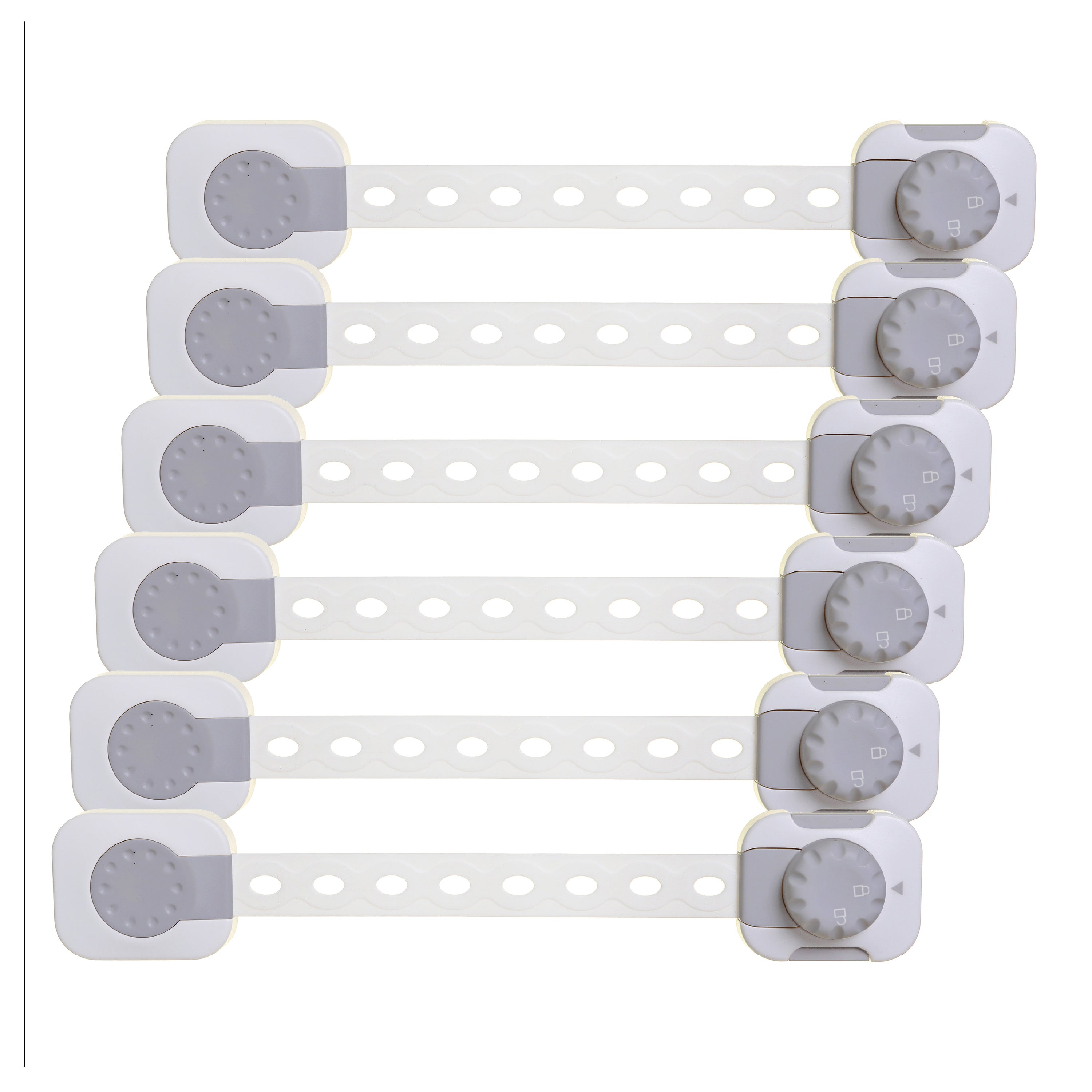 Twist 'N Lock Multi-Purpose Latch White/Grey Polybag 6 Pack