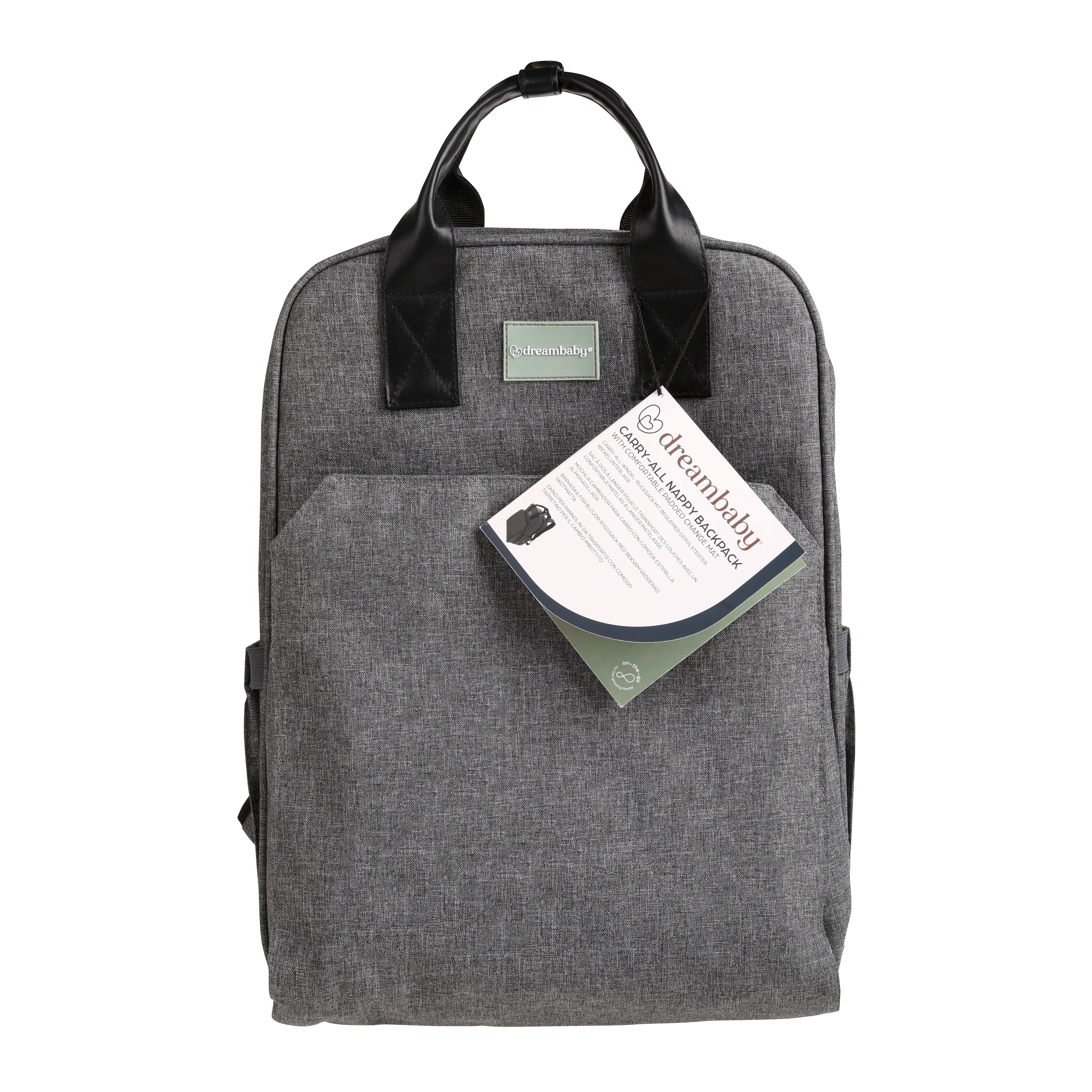 Carry-All Nappy Backpack - Grey Pocket