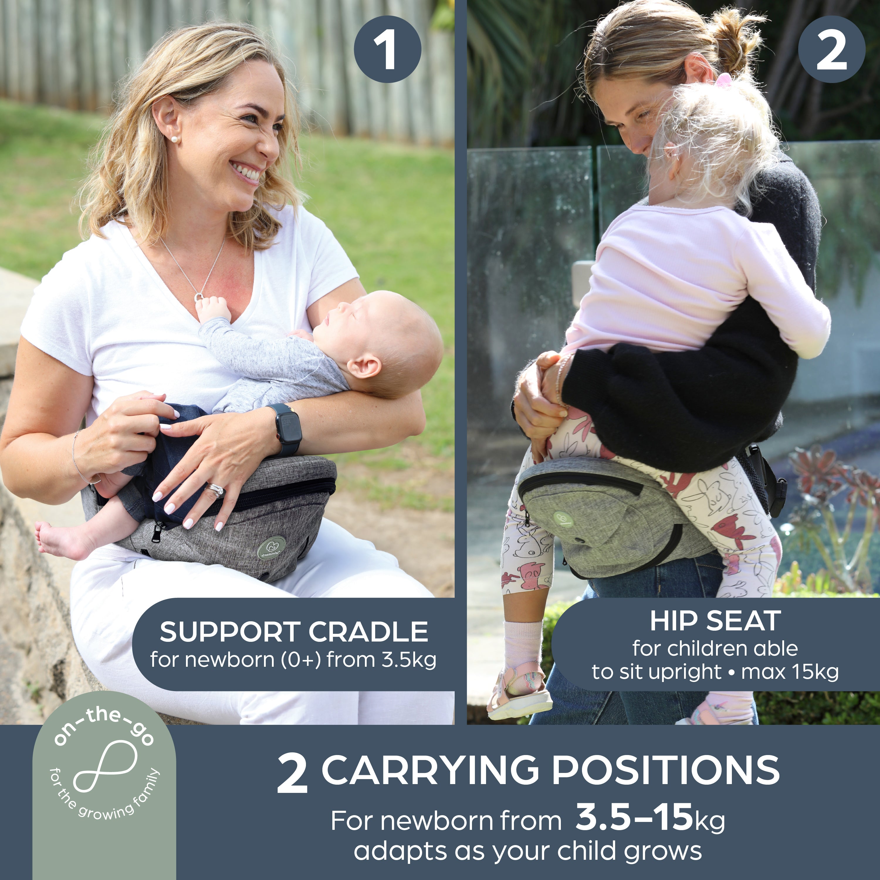 Up & Go Carrier Seat Grey