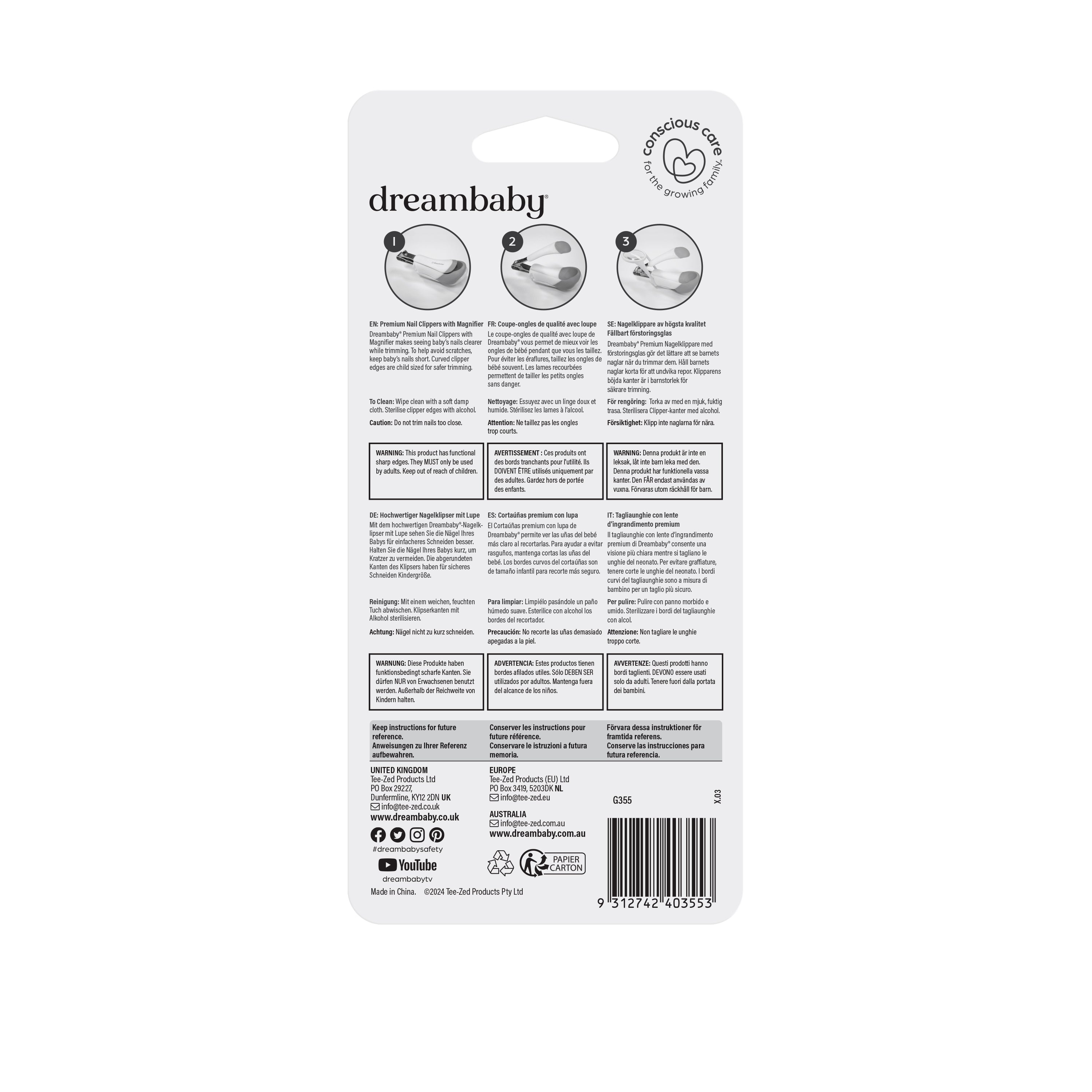 Premium Nail Clippers with Magnifier