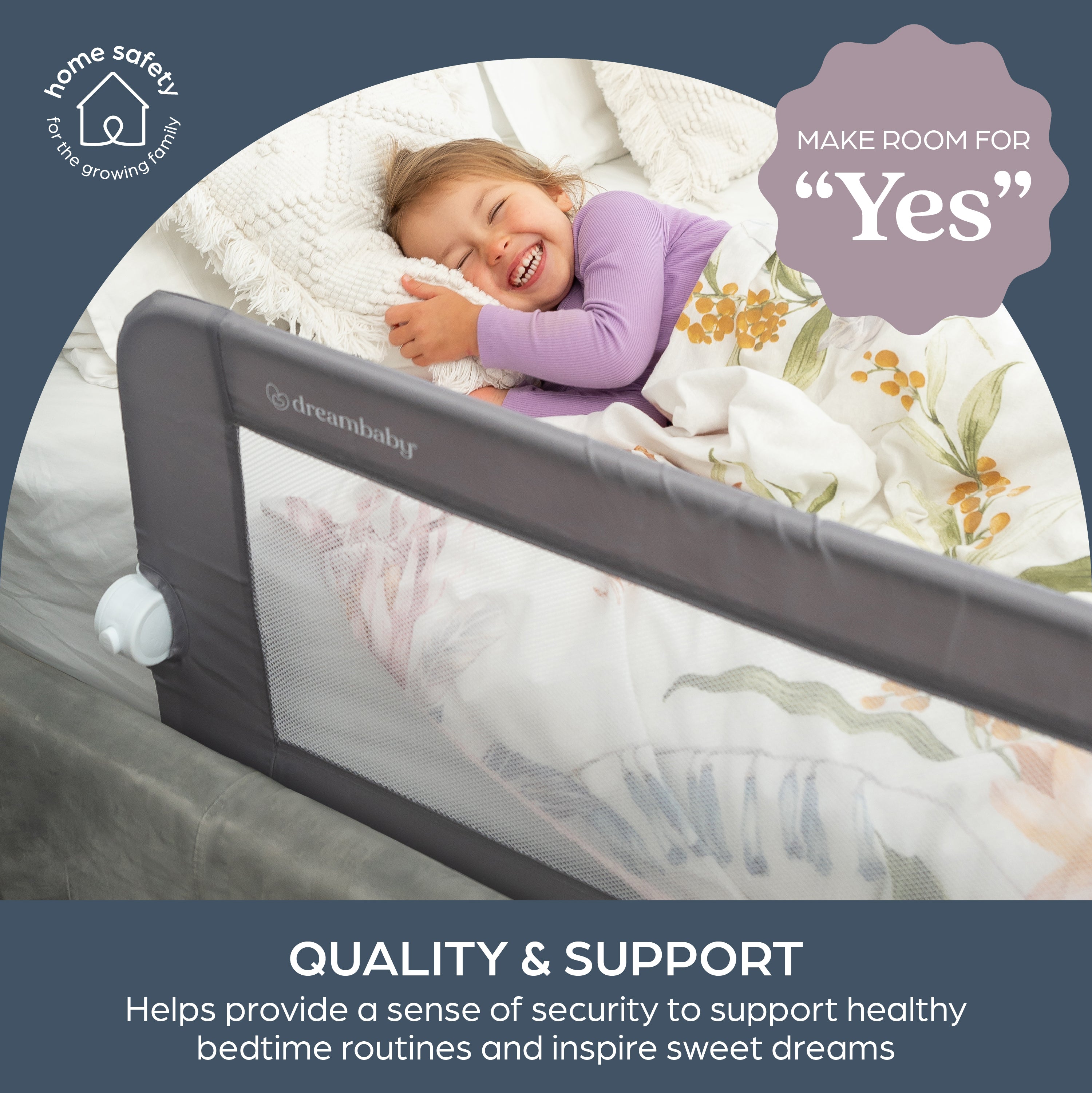 Nicole Xtra-Wide Bed Rail - Grey