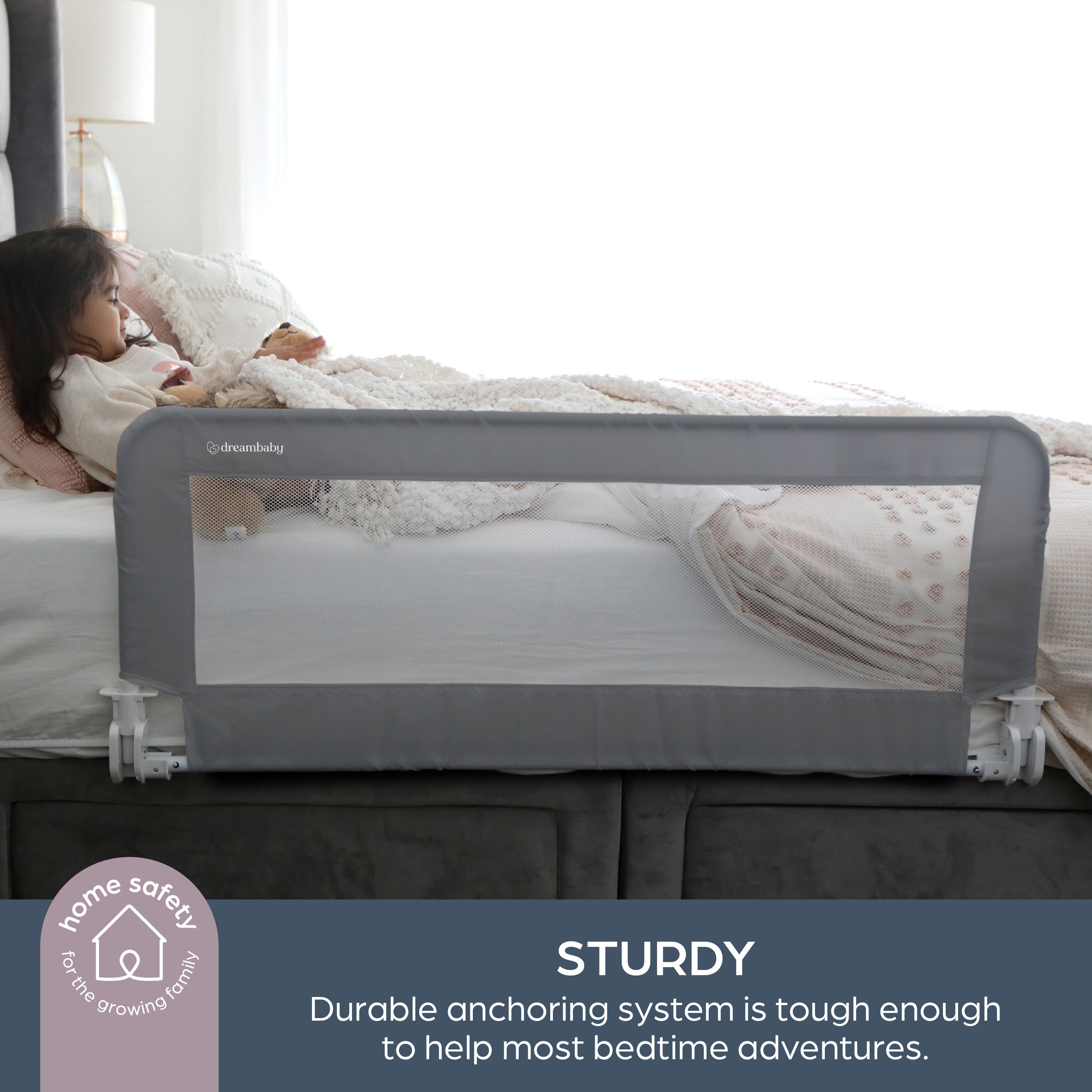 Prague Bed Rail - Grey